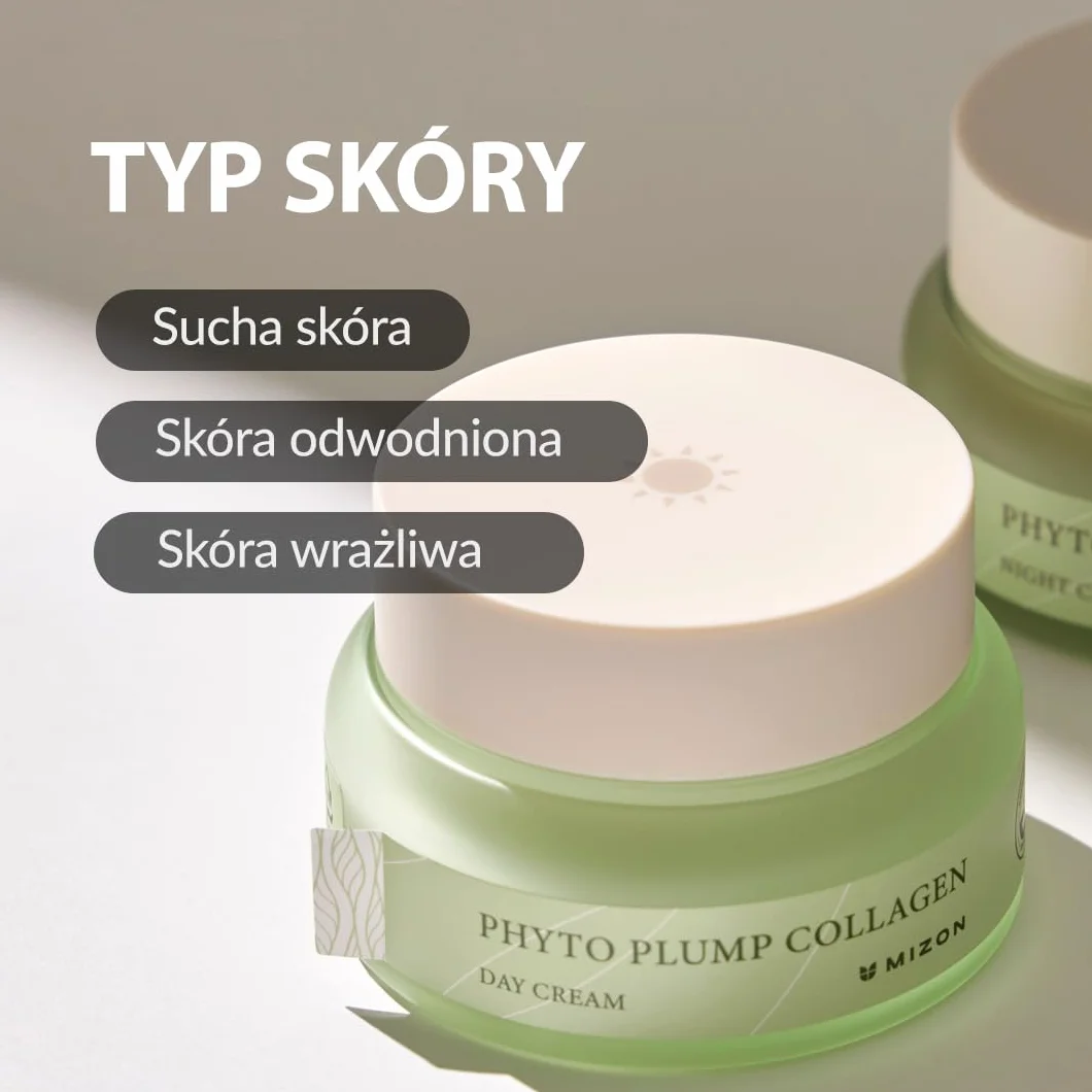 [Mizon] Krem na dzień z fitokolagenem (50 ml) Wegański i roślinny kolagen, Drobnolinijkowe zmarszczki, Nawilżenie, Pielęgnacja dzienne (Phyto Plump Collagen Day Cream)