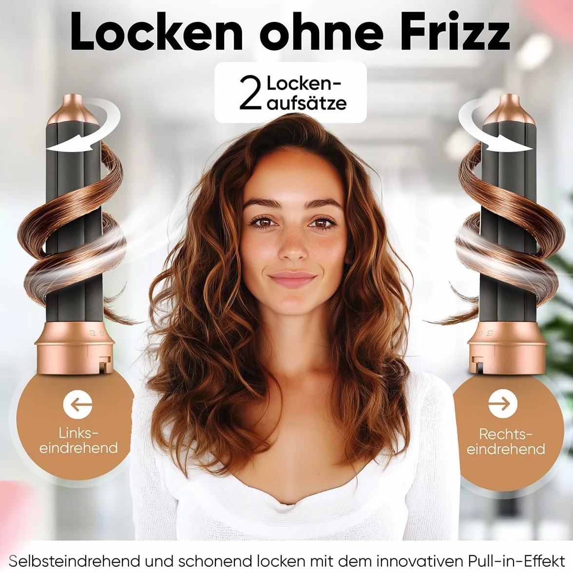 ProfiCare® Szczotka z ciepłym powietrzem, 4 w 1, do loków, objętości, prostowania i suszenia, okrągła suszarka 1000 W, szczotka do suszarki do włosów, 3 stopnie | w zestawie organizer do