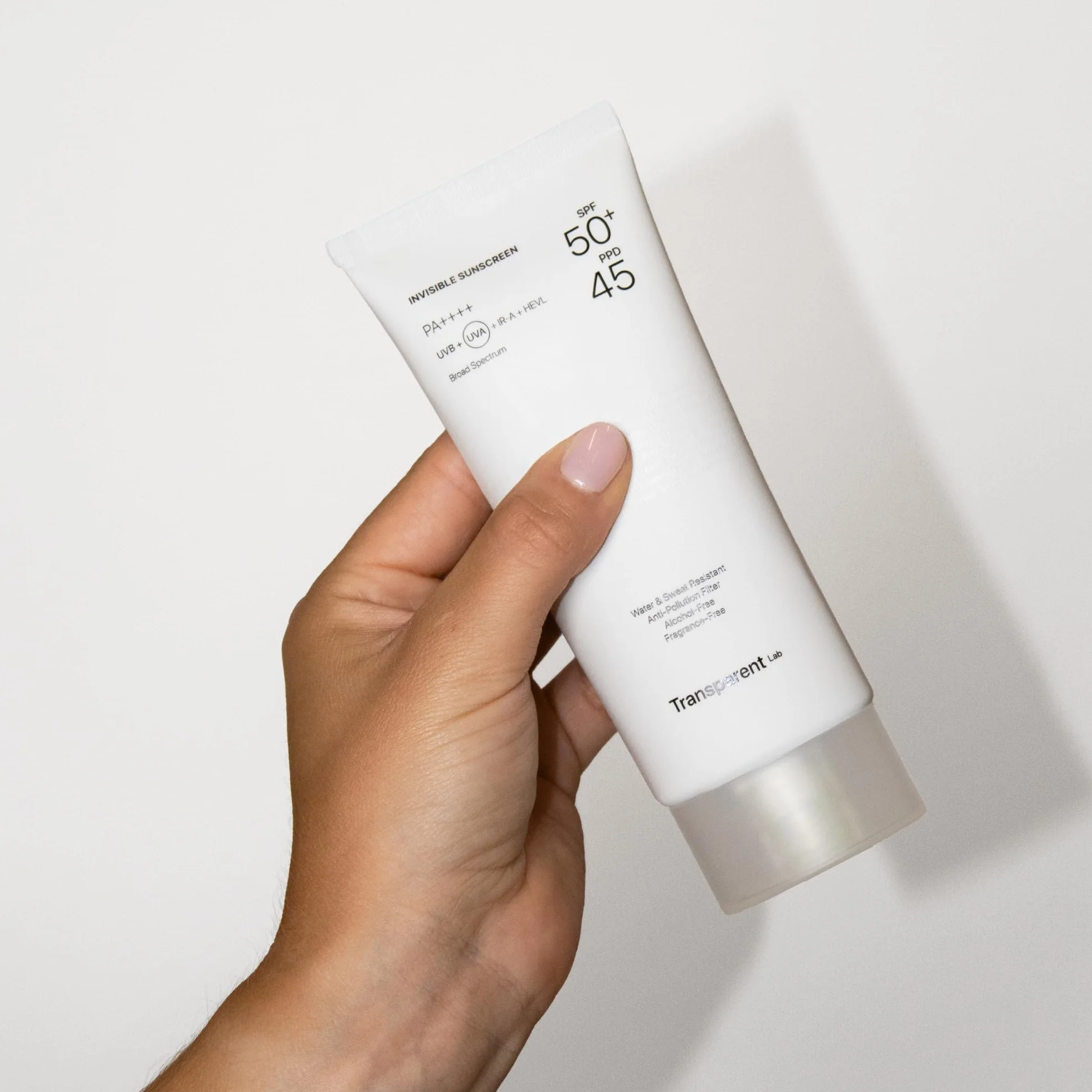 Transparent Lab Invisible Sunscreen SPF50+ 100 ml – Facial Sunscreen with Vitamin C, Ceramides and Vitamin E, High UVA/UVB and Blue Light Protection, Dry Touch, No White Traces and Antioxidant Effect