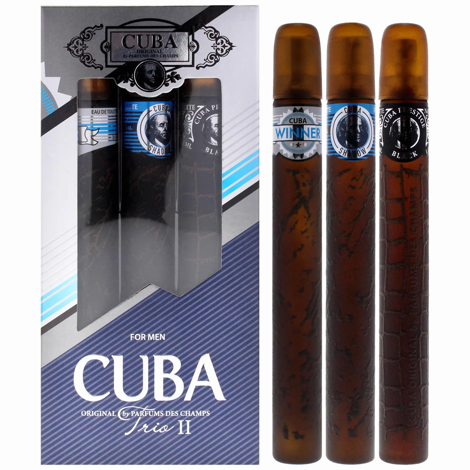 Cuba Zestaw upominkowy dla mężczyzn Winner Shadow Prestige Black 3 sztuki EDP spray 33,2 g