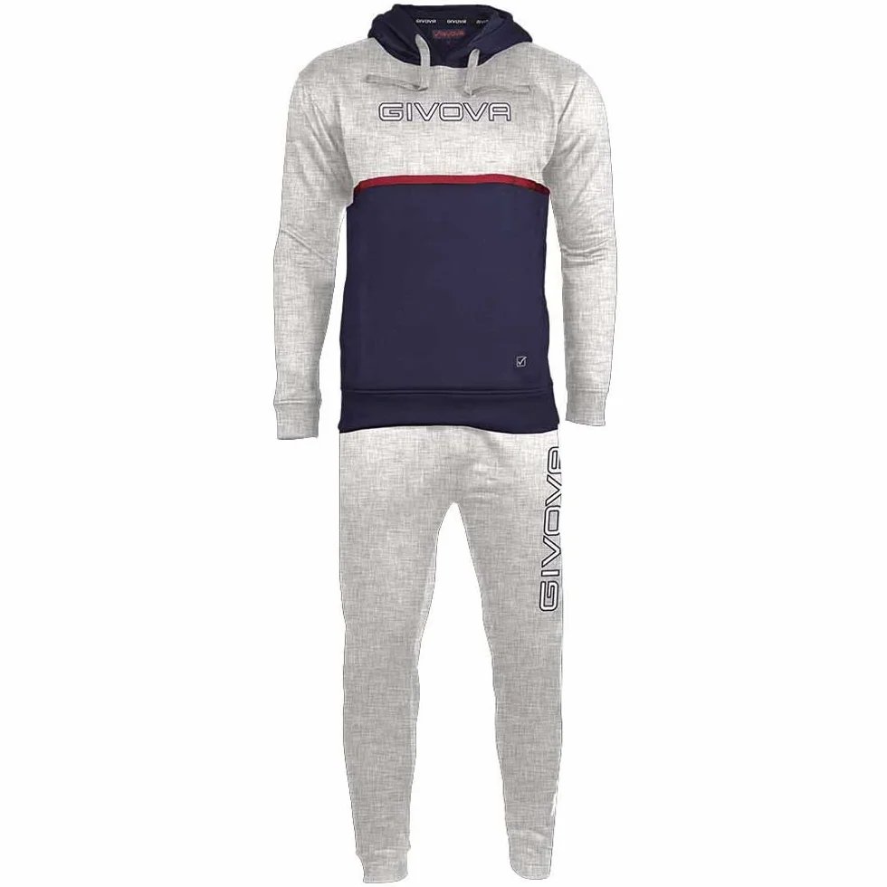 Givova Męski zestaw sportowy, szary/niebieski (Light Grey/Blue), XS