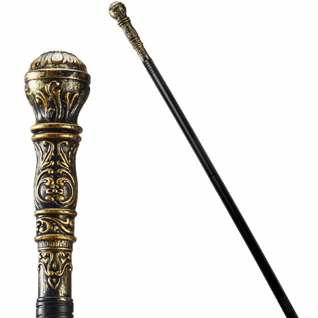 JOYIN Halloween elegancki styl vintage laska czarodziej personel złoty 150 9,9 cm rekwizyt do kostiumu, berło, laski do chodzenia, akcesoria dla dzieci, wampirzy przebieranki na imprezy