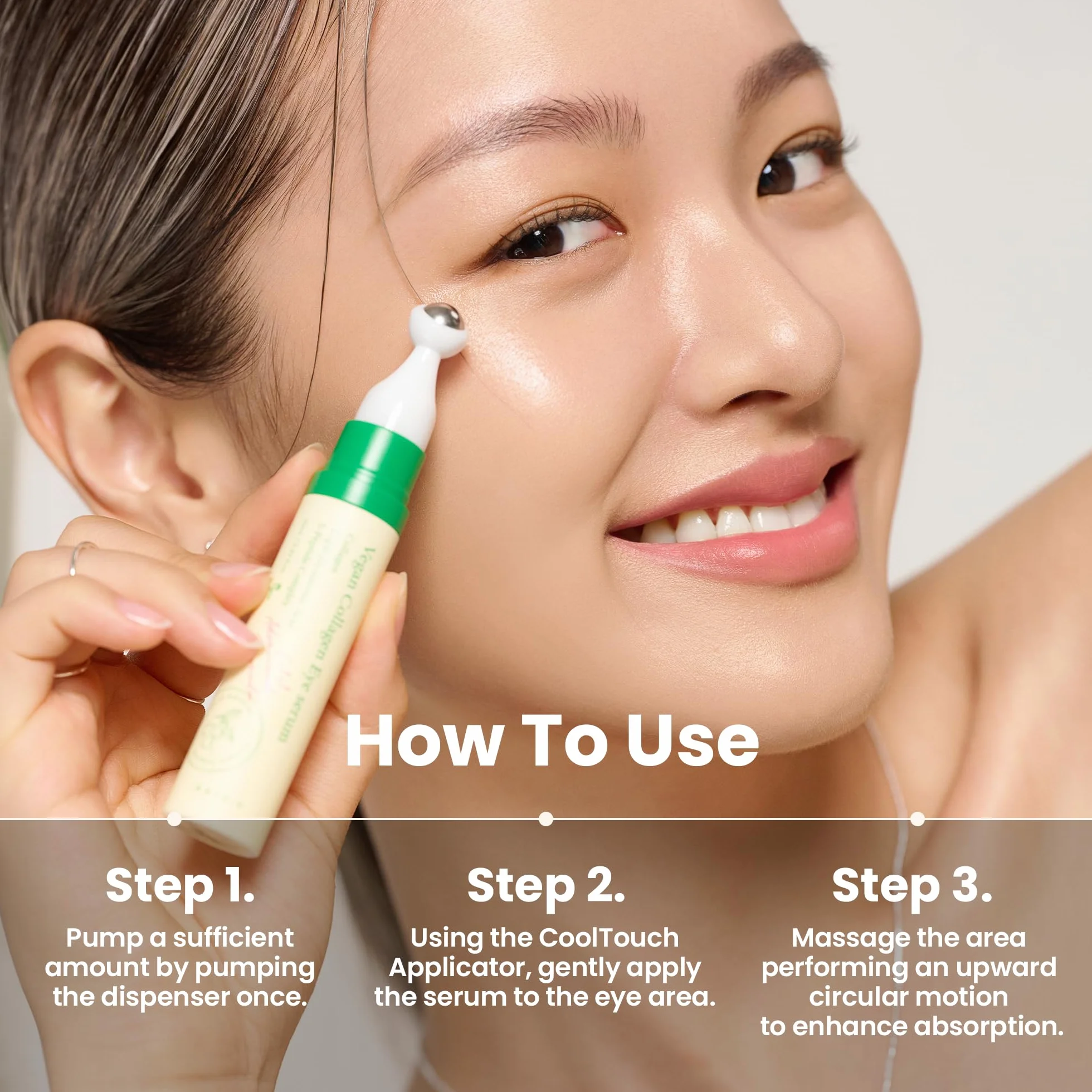 AXIS-Y Wegańskie serum kolagenowe do oczu K Beauty Serum Kolagenowe z potrójnym kwasem hialuronowym i peptydami poprawia elastyczność skóry 0,33 ml.