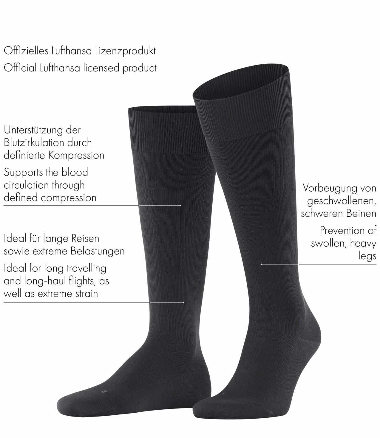 FALKE Mężczyźni Podkolanówki Ultra Energizing M Kh Bawełna kompresyjne 1 Para, Szary Pavement 3828 - Obwód łydki W4, 41-42 W4