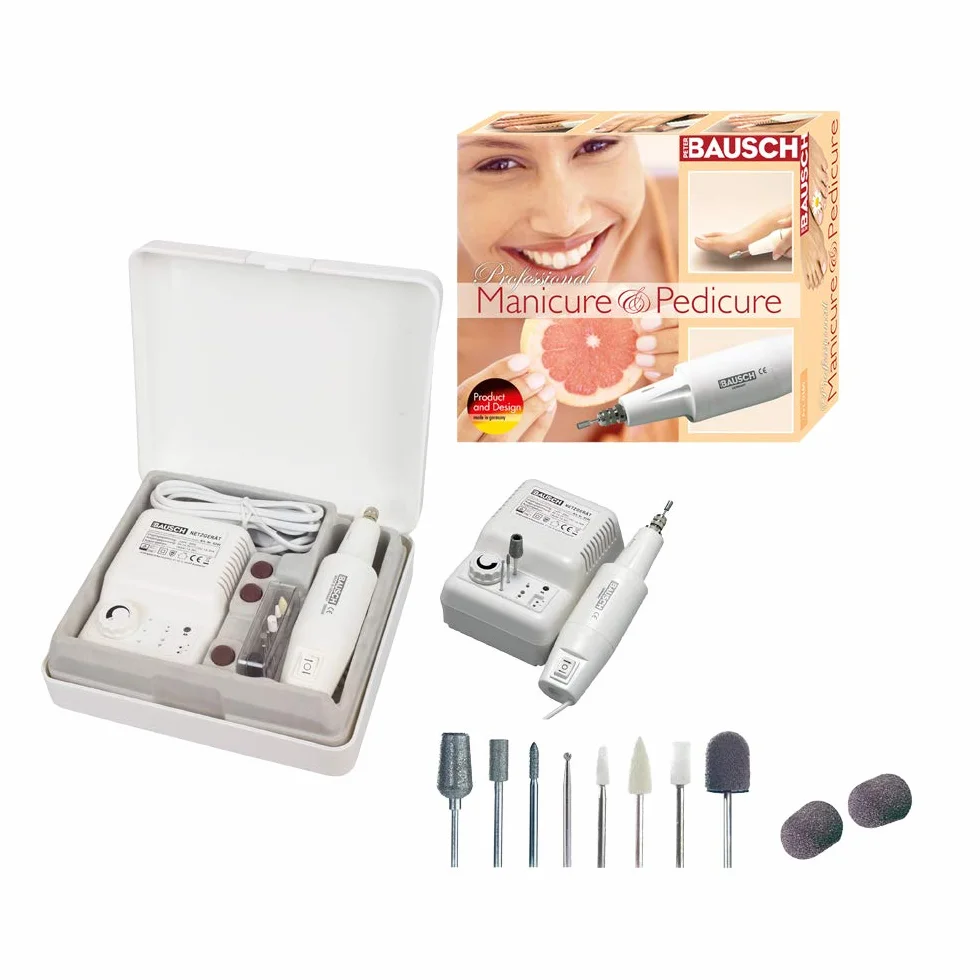 Wysokiej jakości urządzenie do manicure/pedicure do profesjonalnego zastosowania z 12 końcówkami, funkcją biegu w prawo i w lewo oraz chłodzenie powietrzem