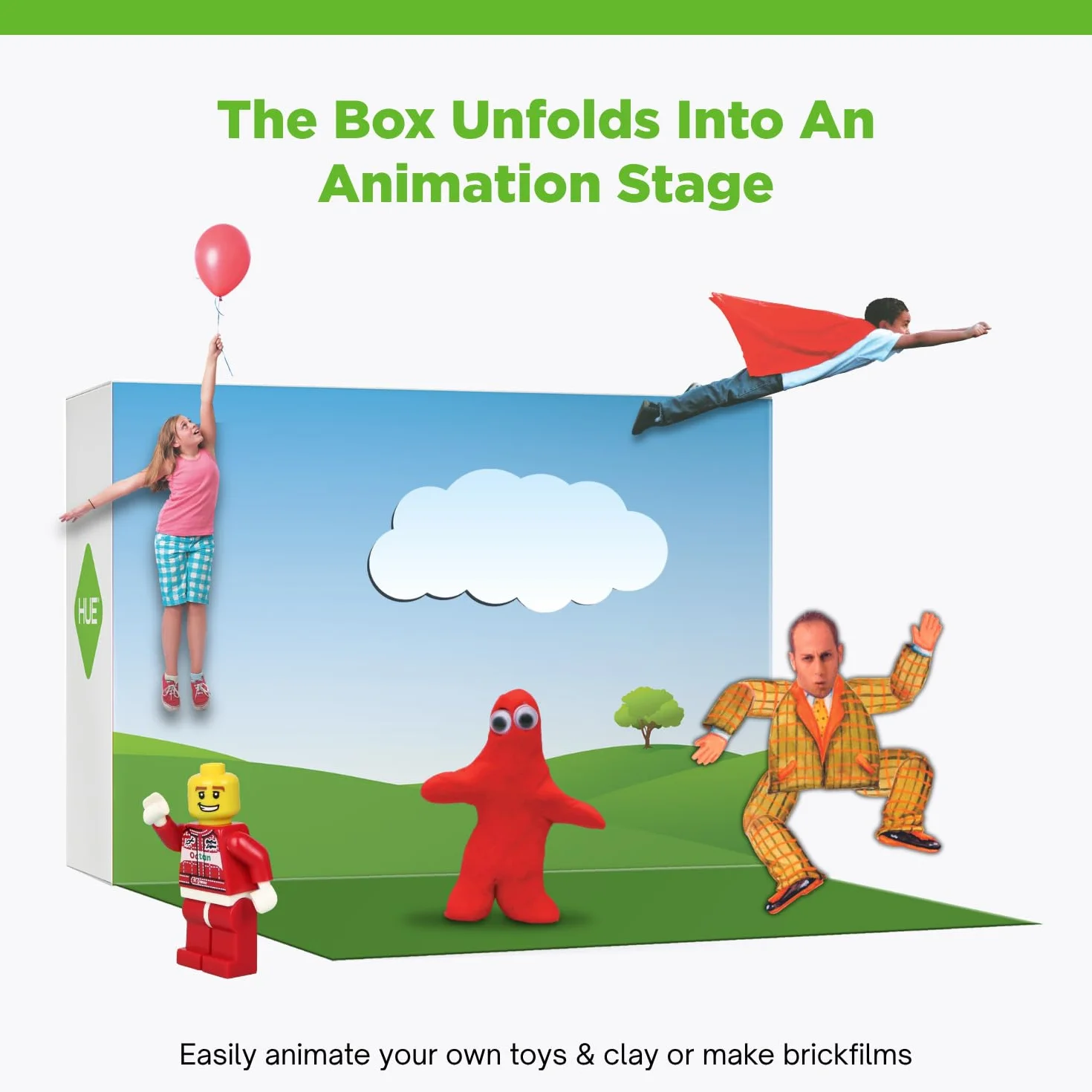HUE Animation Studio: Kompletny Zestaw do Animacji Poklatkowej Stop Motion (Kamera, Oprogramowanie, Książka w języku angielskim) dla Windows/macOS (niebieska kamera z etui)