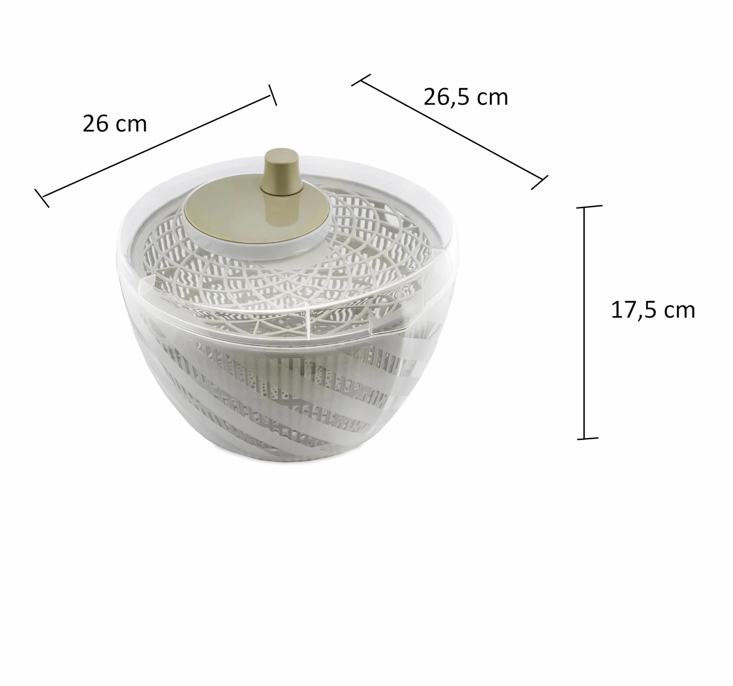 BranQ Home essential GreenSpin, ręczna wirówka do sałaty, warzyw, owoców lub ziół, pojemność kosza 6 l, wykonana z tworzywa sztucznego wolnego od BPA, wymiary: 26 x 26,5 x 17,5 cm