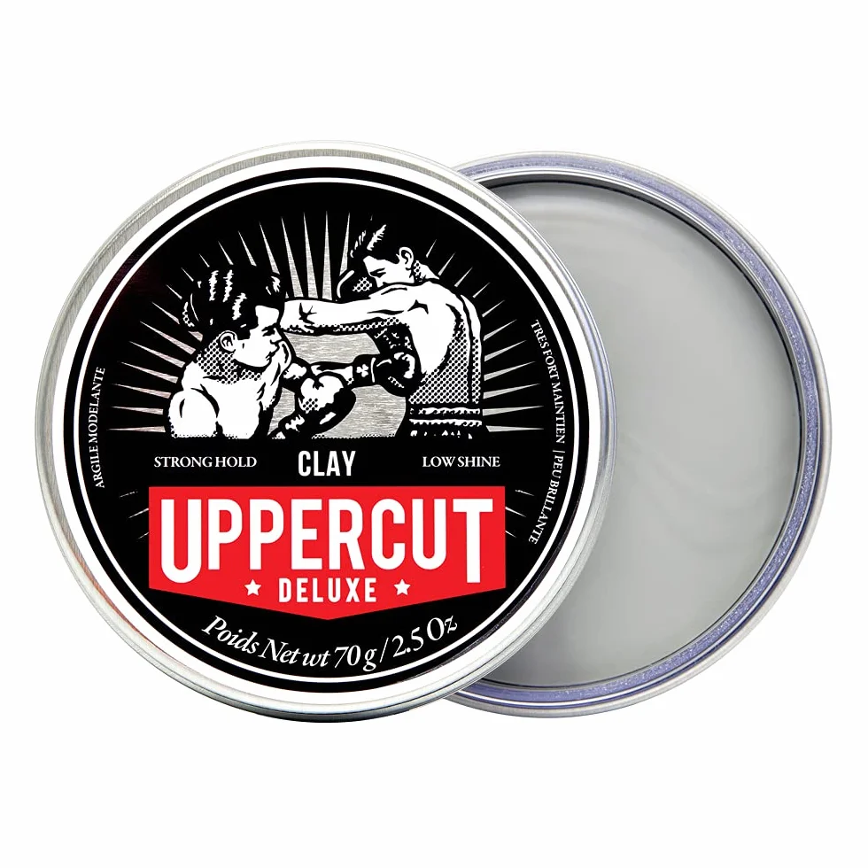 Uppercut Deluxe Clay, Professional Water Based Product for a Natural Looking Finish, Strong Hold and Low Shine 2 x 70g