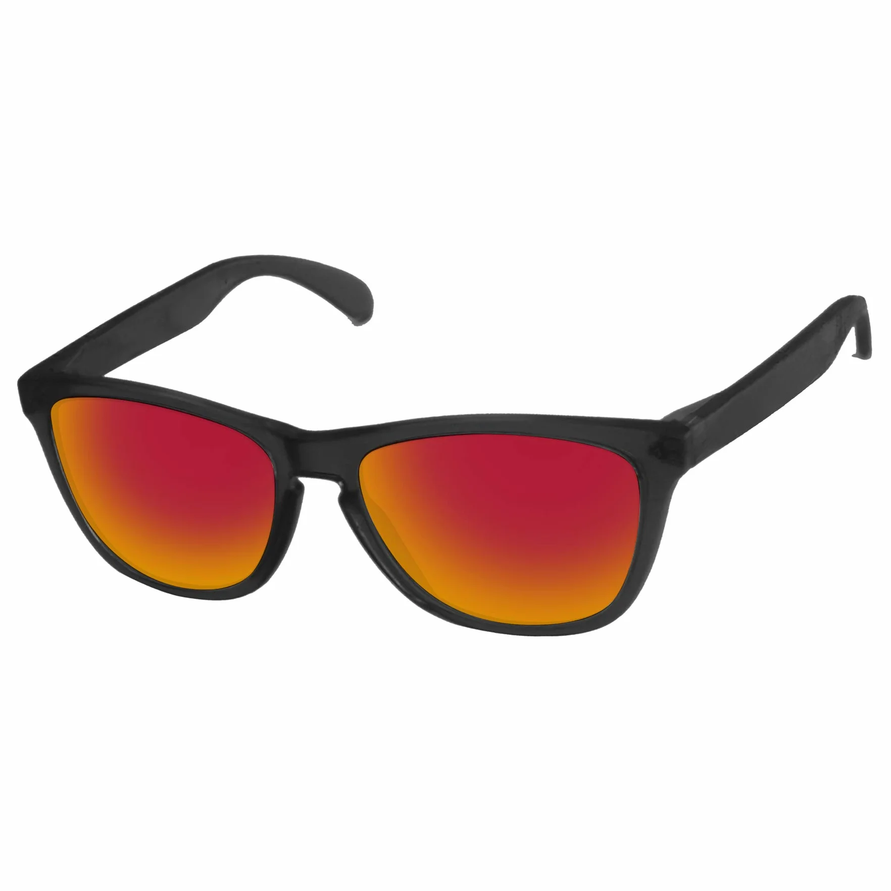 LenzReborn Zamiennik soczewek polaryzacyjnych do okularów przeciwsłonecznych Oakley Frogskins OO9013 - inne opcje, Fire Red - spolaryzowane lustrzane, One Size