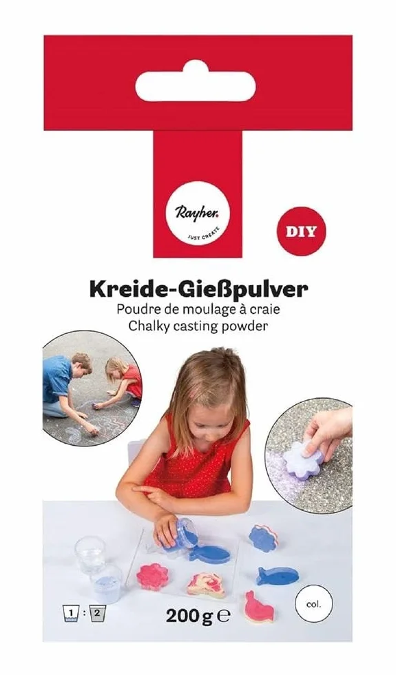 Rayher 34465102 kreda w proszku, biała, SB-Box 200 g