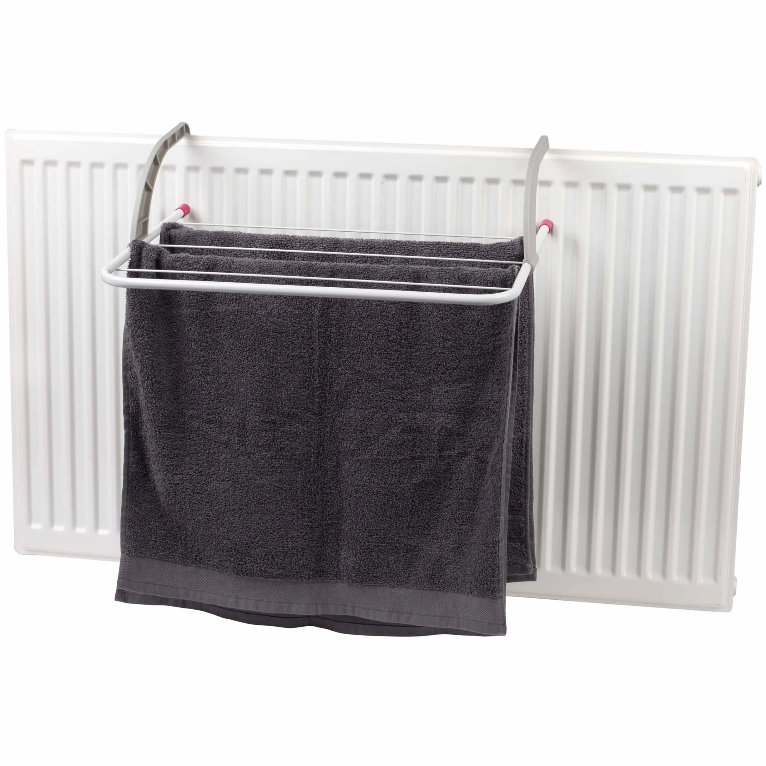 Suszarka grzejnikowa Kleeneze KL027535EU na ręczniki lub ubrania, obciążenie do 5 kg, szaro-różowa