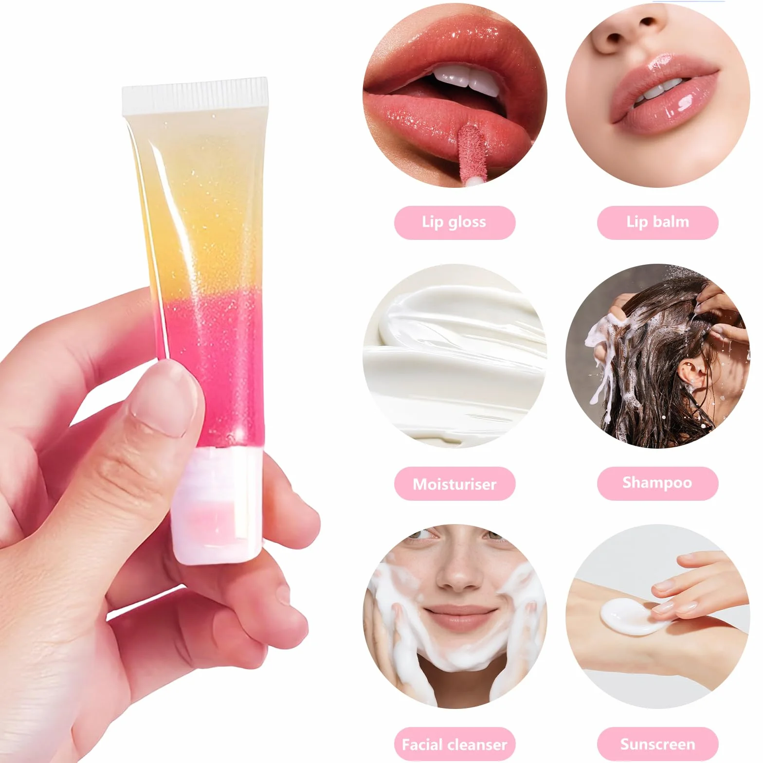 32 sztuki pustych tubek na balsam do ust, 10 ml, pusta tubka, do wielokrotnego napełniania, przezroczysta tubka balsam do ust, balsam do ust do szamponu, balsamu do błyszczyków
