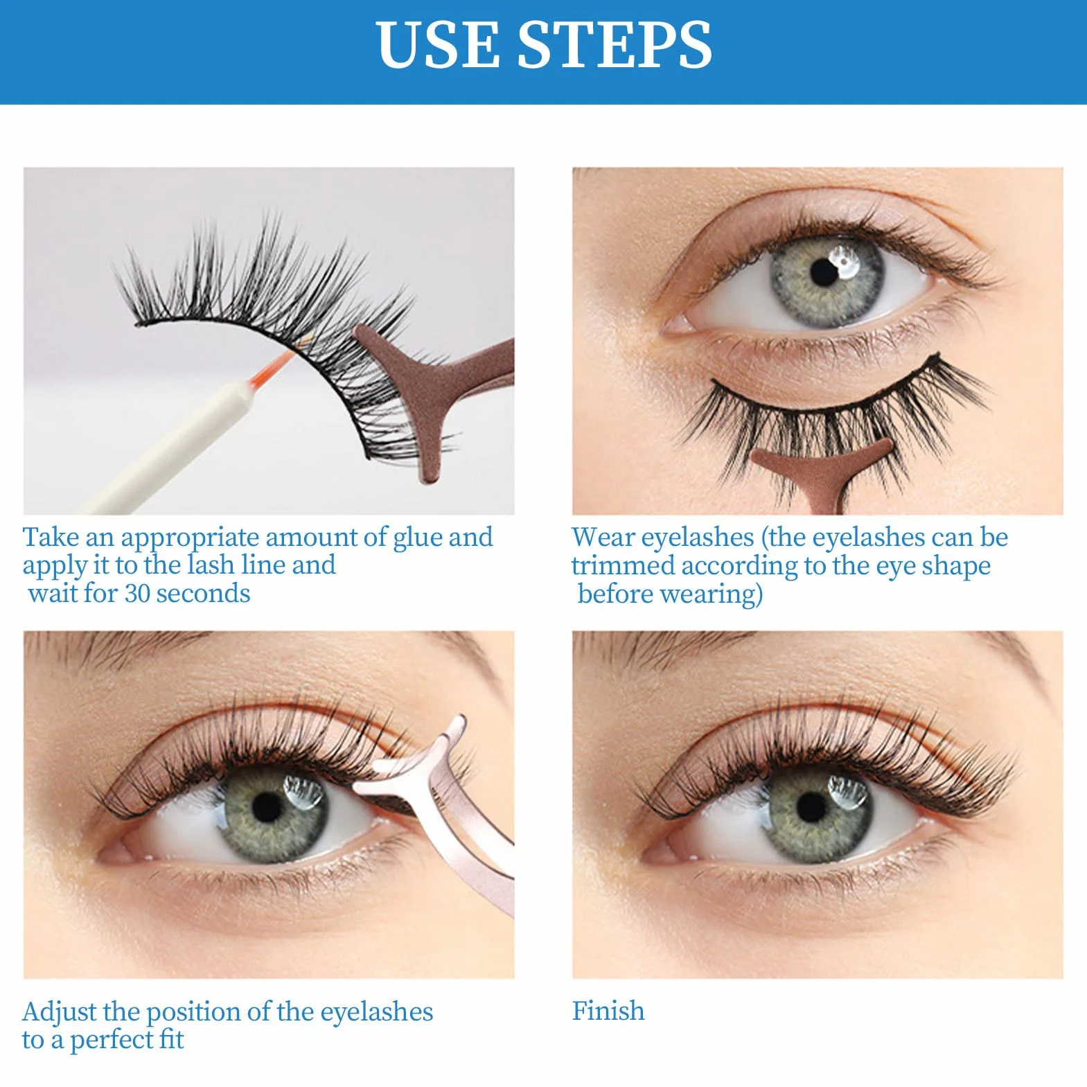 Klej do rzęs, super mocny chwyt, wodoodporny, Clear Eyes Lash Glue do rzęs Cluster Eye Lashes, Mink Lashes, Strip Lashes Generisch