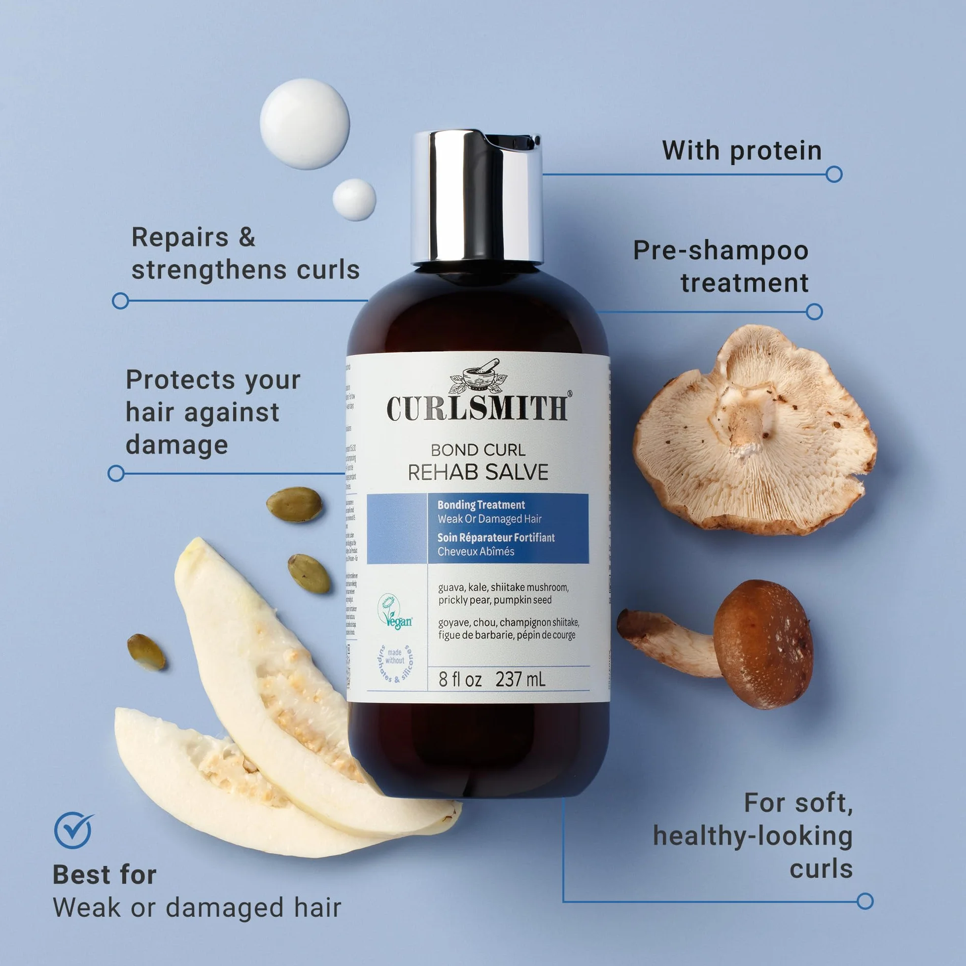 Curlsmith Bond Curl Rehab Salve, Bond Building Strength Treatment 236 ml