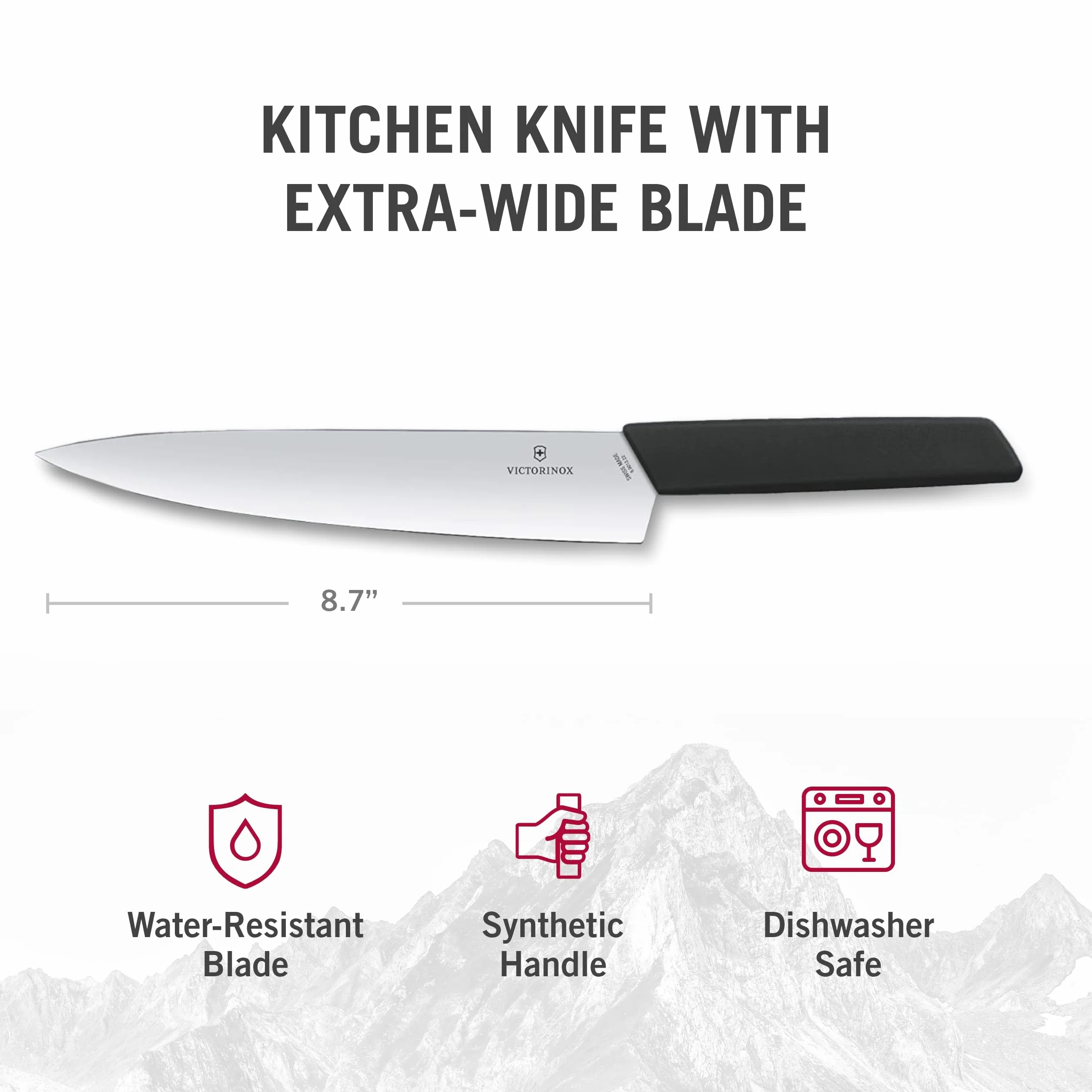 Victorinox Swiss Modern Tranchiermesser mit geradem Schliff, schwarz