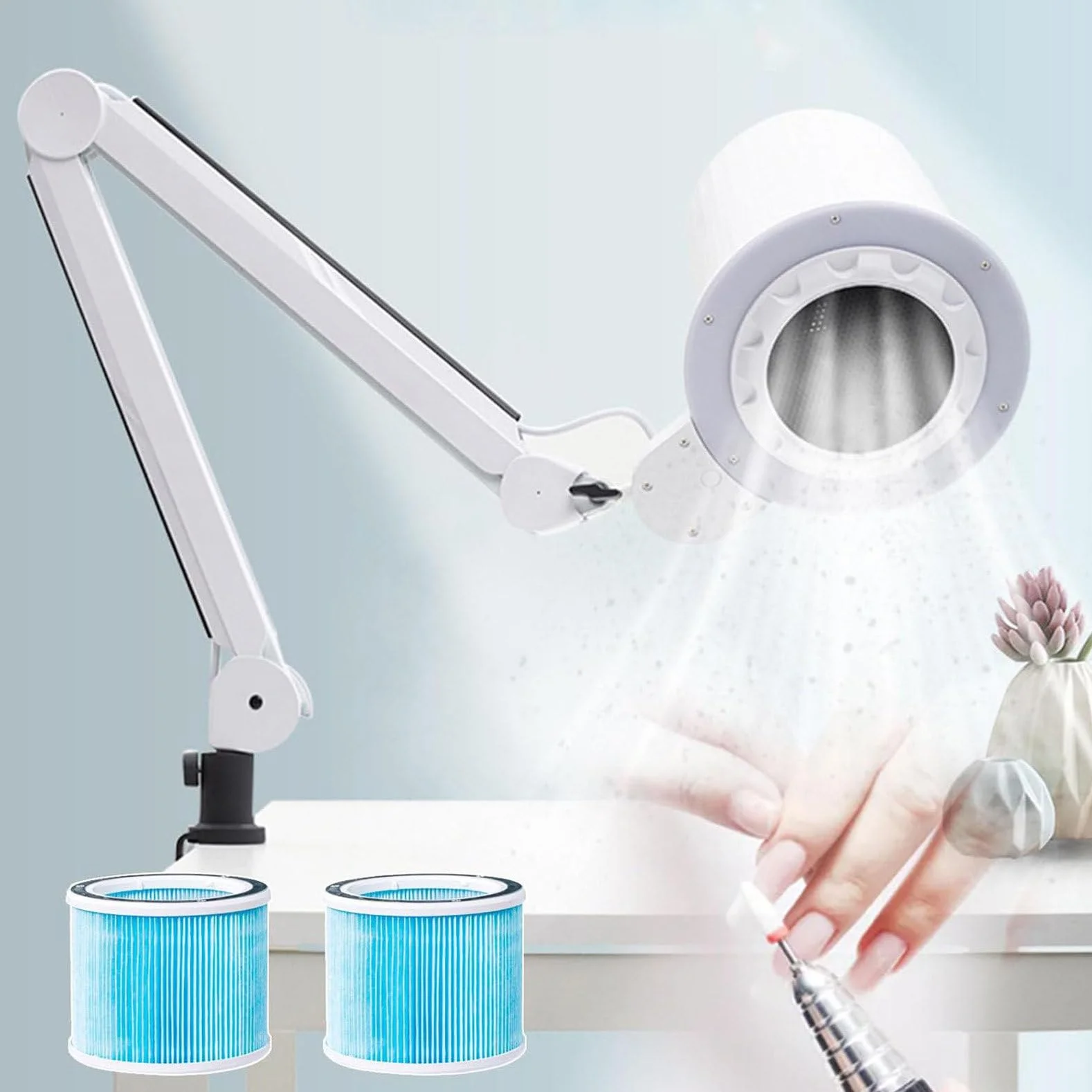 Pochłaniacz pyłu do paznokci pedicure manicure z filtrem wielokrotnego użytku