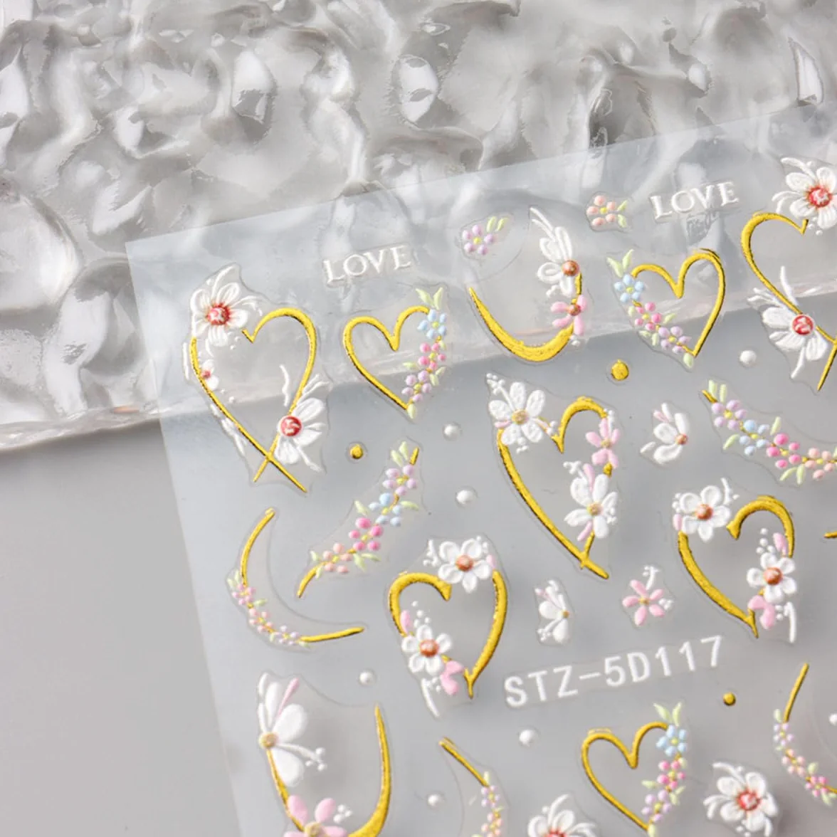 JMEOWIO 3D Kwiat Naklejki na Paznokcie 4 Arkuszy Nail Art Sticker Samoprzylepne Naklejek na Paznokcie Dekoracji Paznokci