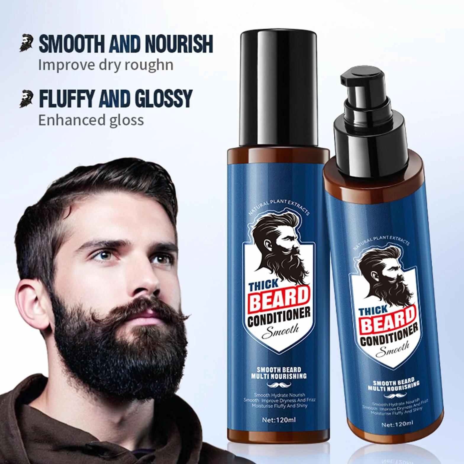 Beard odżywka do brody z olejkiem arganowym, naturalna odżywka do brody, do miękkiej, zadbanej brody, pielęgnuje suche włosy, wegańska, wzmacnia brodę i redukuje rozdwajanie końcówek
