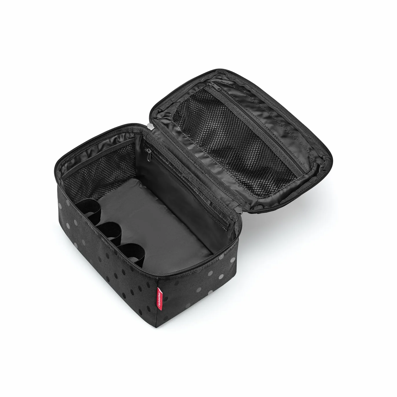 reisenthel beautycase - kwadratowa kosmetyczka, organizer bagażowy, kosmetyczka, Błyszczące kropki, czarne, Rozmiar uniwersalny, beautycase glossy dots black