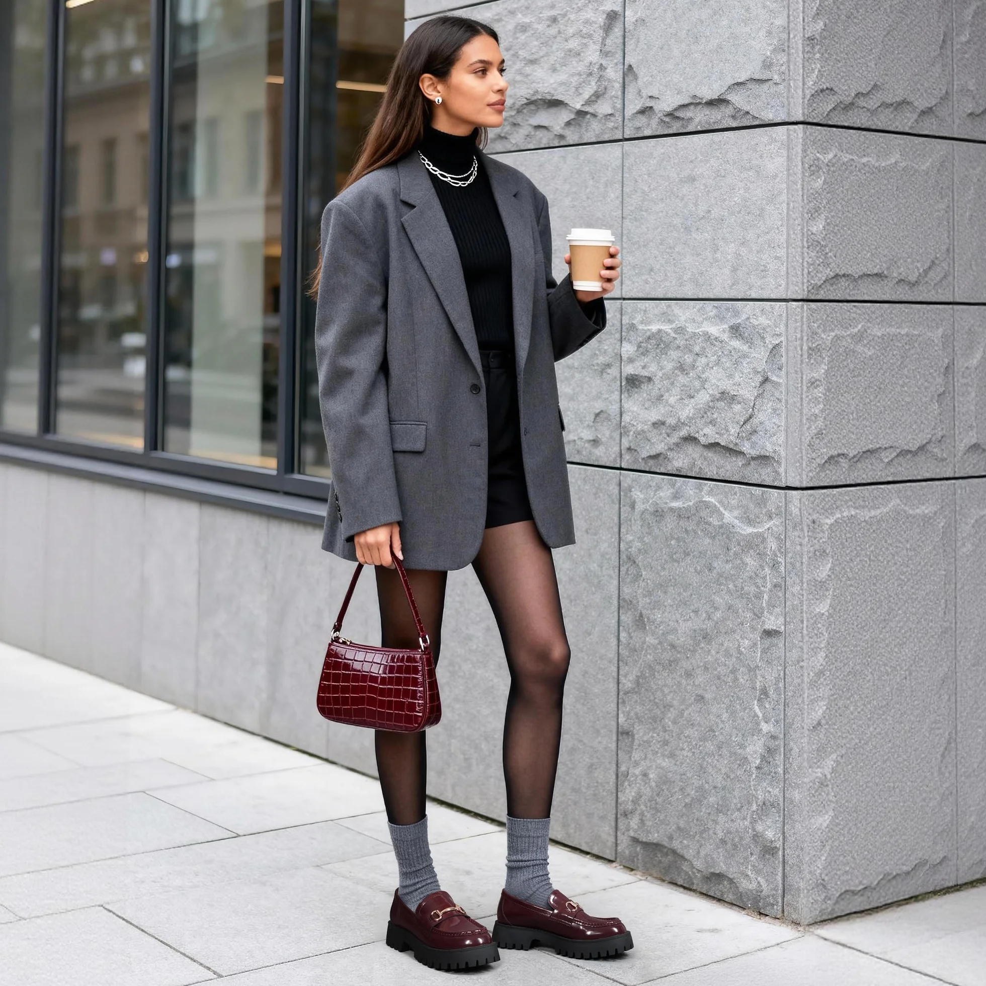 DREAM PAIRS Mokasyny dla kobiet Platforma Grube Penny Loafer Slip On Casual Eleganckie buty biznesowe z podparciem łuku