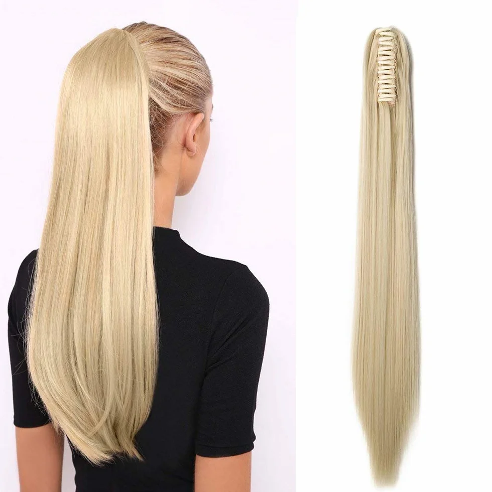 SEGO Treska kucyk gładki blond przedłużenie 53 cm bielony