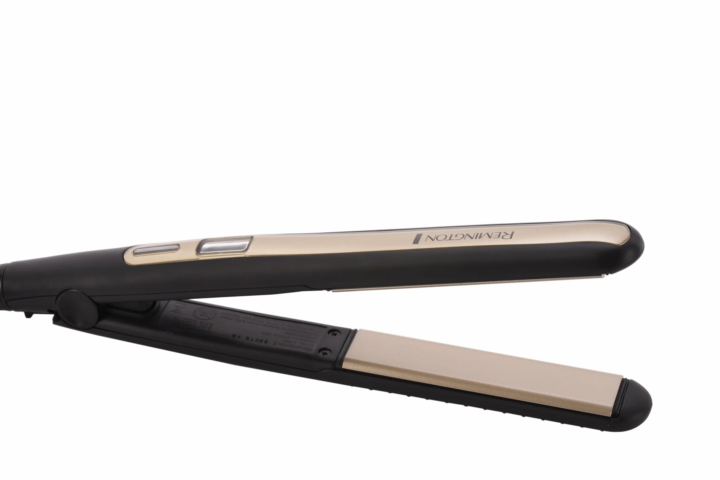 Remington prostownica do włosów z jonizacją, smukły kształt umożliwia kręcenie włosów, zakres temp. 150-230°C, szybkie nagrzewanie, obrotowy przewód, moc 42W, czarno-złota, Sleek&Curl S6500