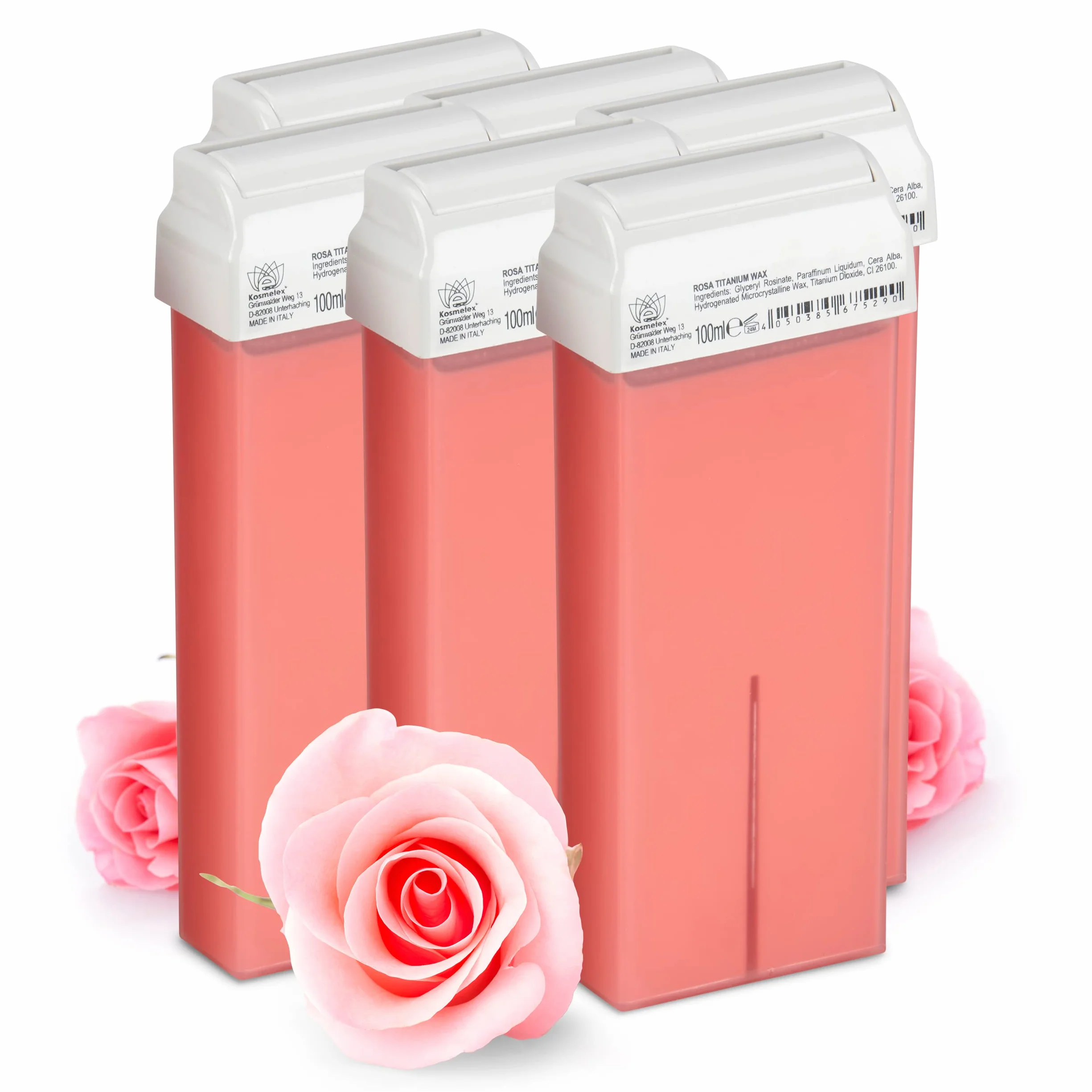 Kosmetex Roll On Wax Wax Roller wkłady do usuwania włosów, wkłady z gorącym woskiem, 6 x 100 ml