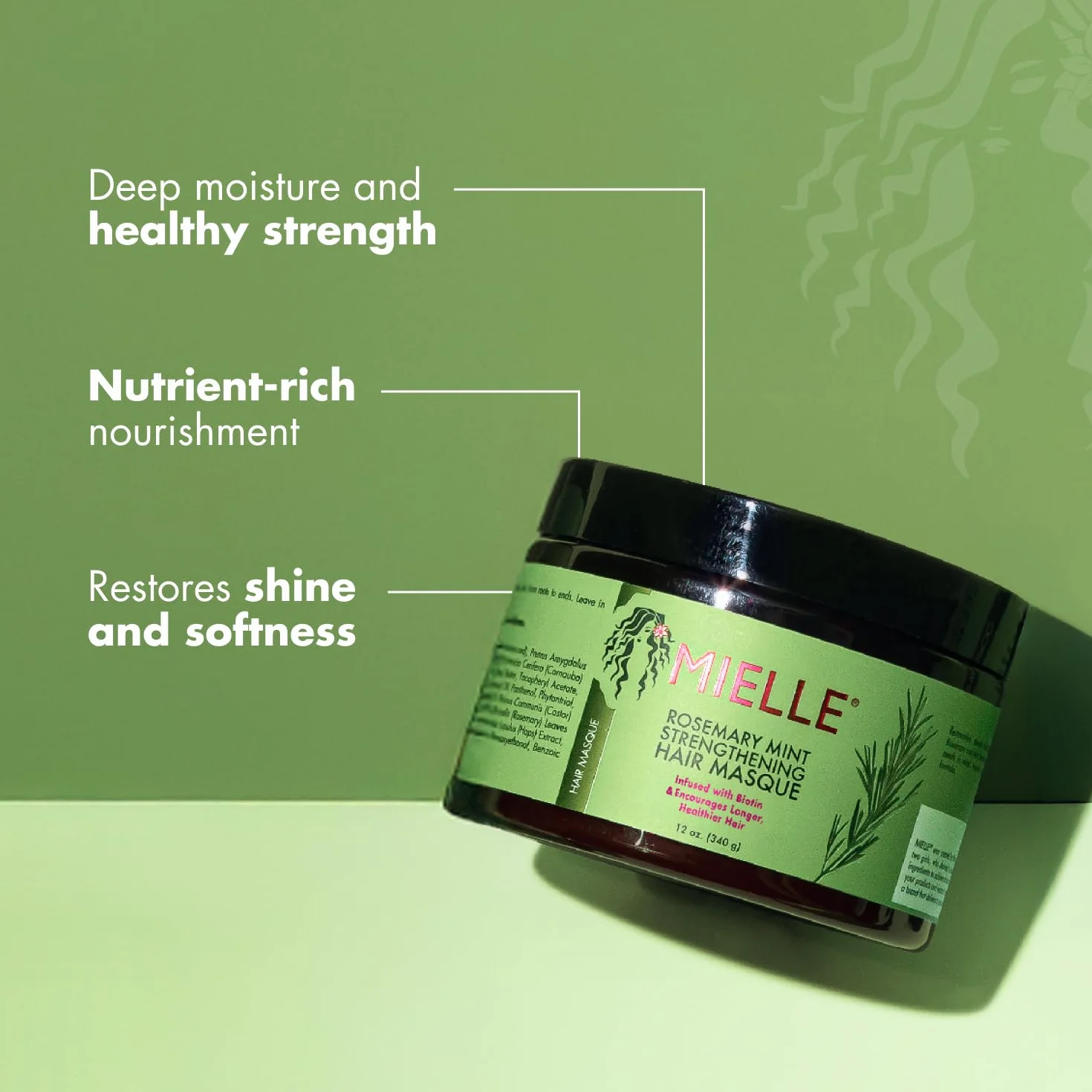 Mielle Organics Rosemary Mint Maska do Włosów, 340 ml