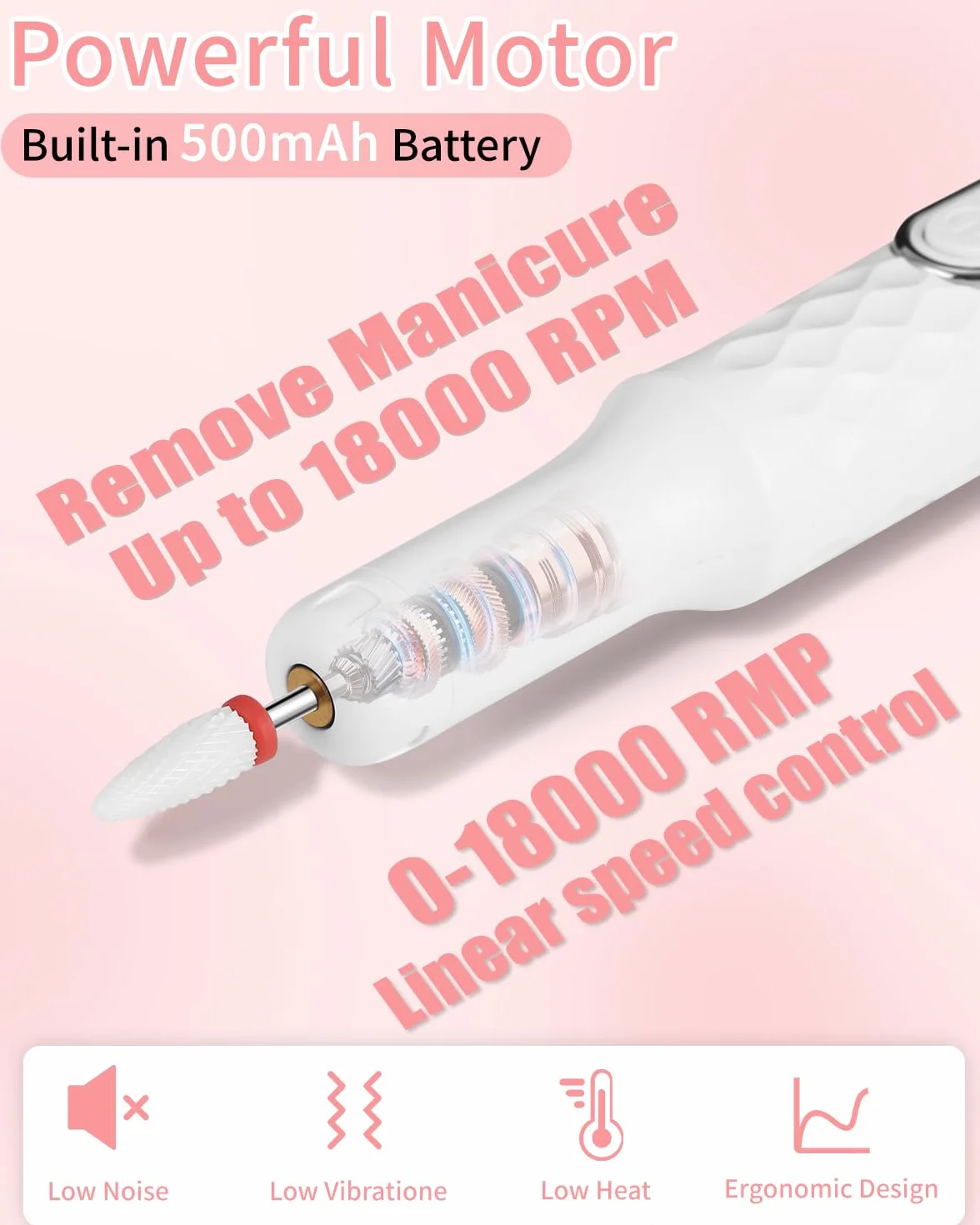 Frezarka do paznokci 12 w 1, 18 000 obr./min, zestaw do manicure i pedicure