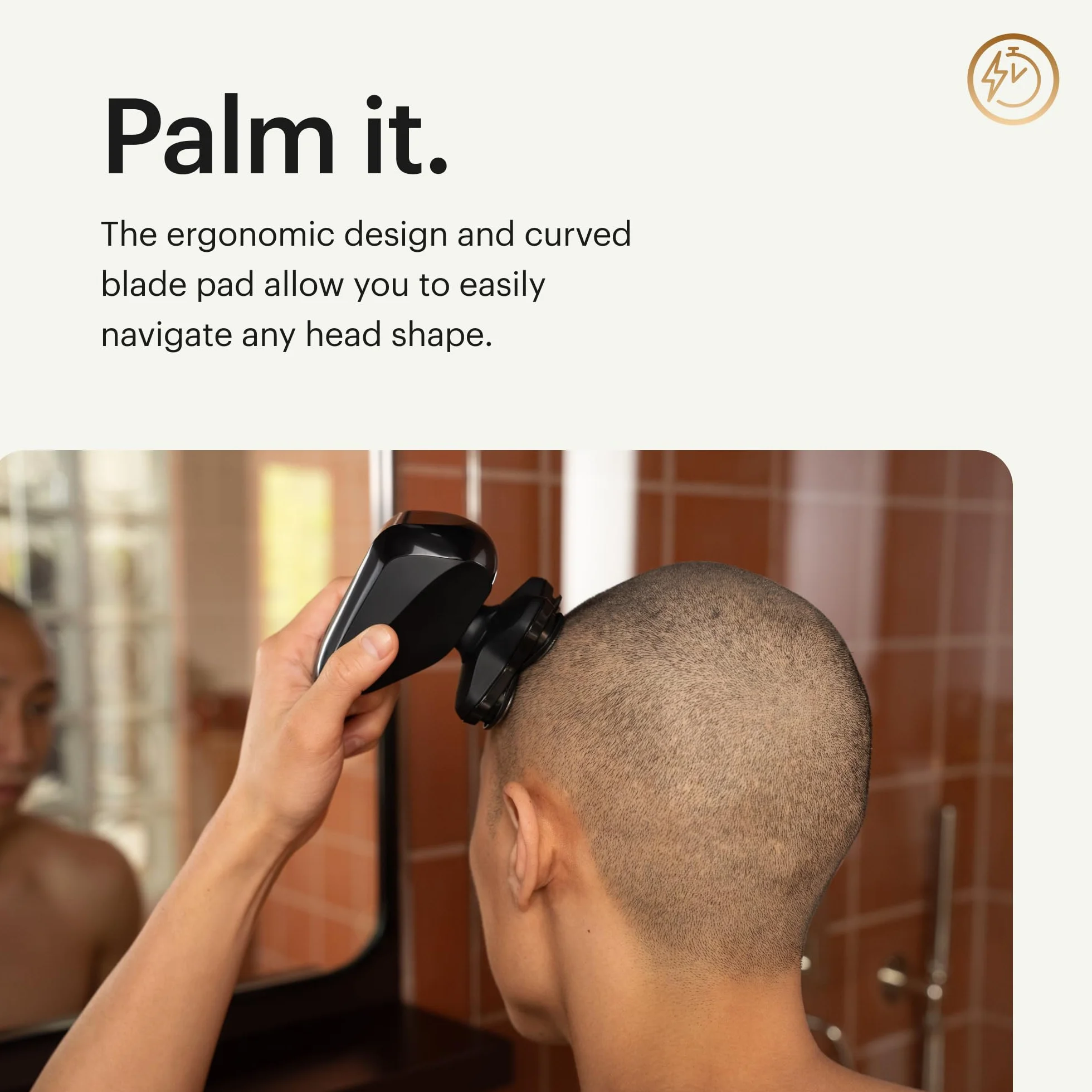 MANSCAPED® Golarka Dome Shaver™ PRO dla łysych mężczyzn – pięć obrotowych ostrzy z technologią SkinSafe® i FlexAdjust, wodoodporna, ładowanie USB-C z blokadą podróżną