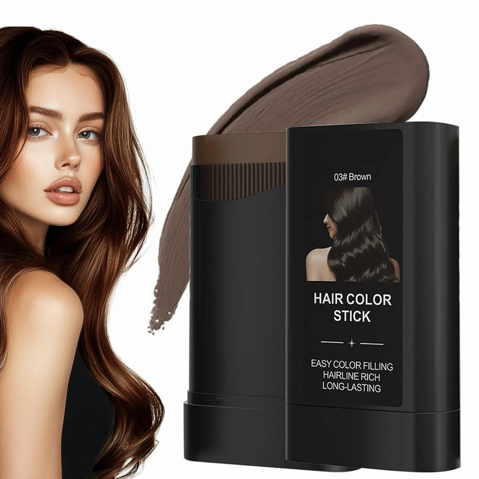 Hair Dye Comb, natychmiastowy kij do koloryzacji z wbudowanym grzebieniem, odporny na pot i farbowanie włosów, do zakrycia włosów, mężczyzn i kobiet (brązowy)