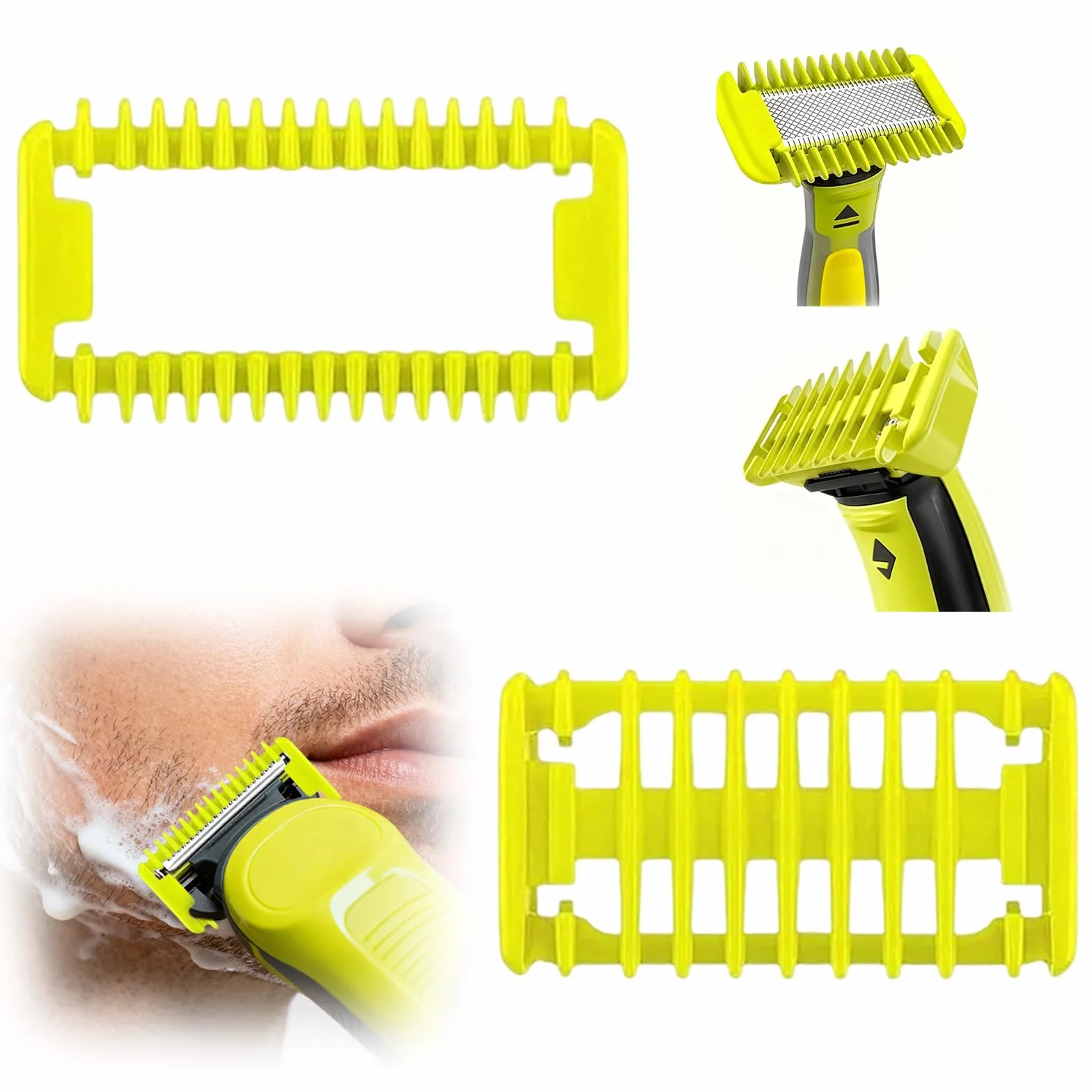 2 sztuki wymiennych ostrzy do Philips One Blade, odpowiednie do golarek Philips Qp25Xx/Qp26Xx/Qp65Xx/Qp66Xx, nasadki trymujące pasujące do One Blade