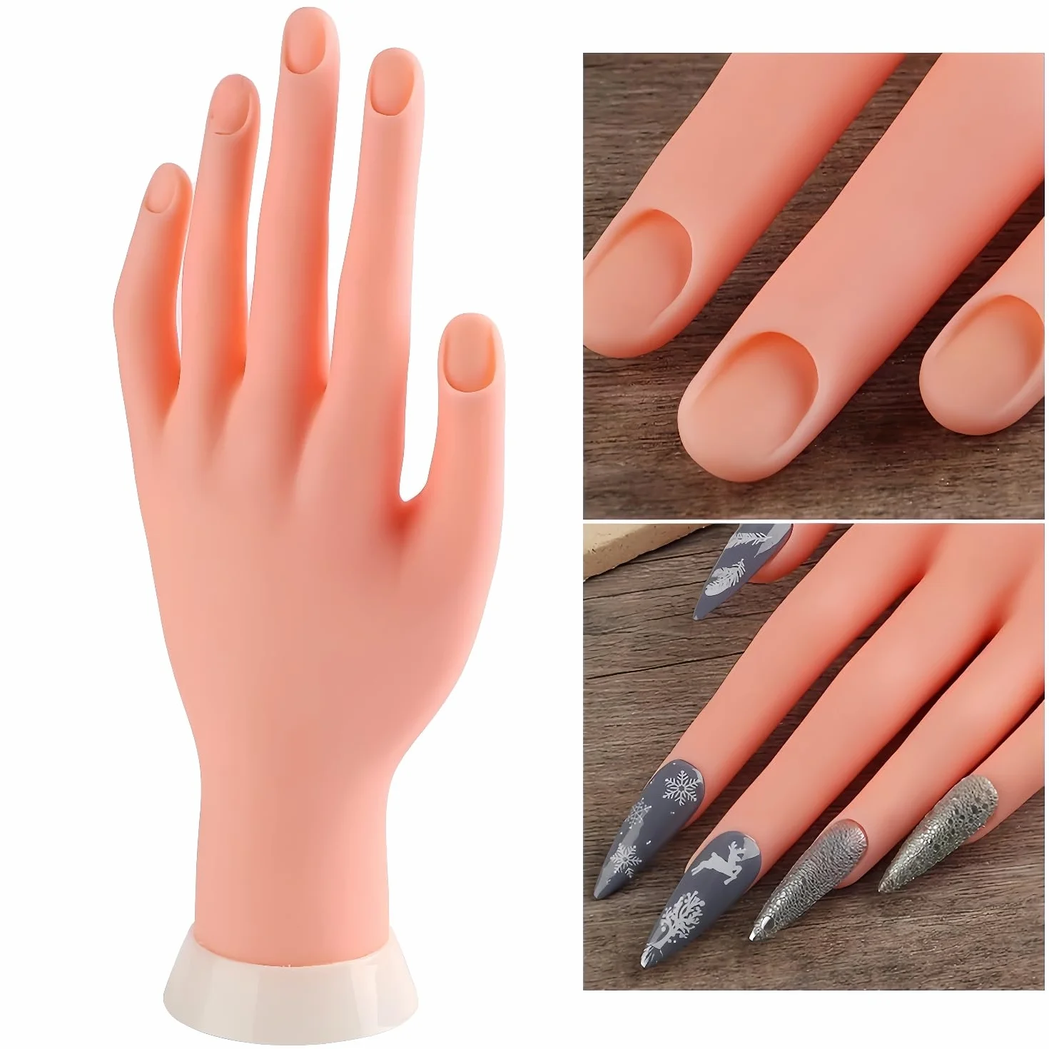 Kiuiom Manicure, ćwiczenia rąk i palców, do treningu paznokci, silikonowa dłoń do ćwiczeń, elastyczna silikonowa ręka do ćwiczeń, model z palcami treningowymi