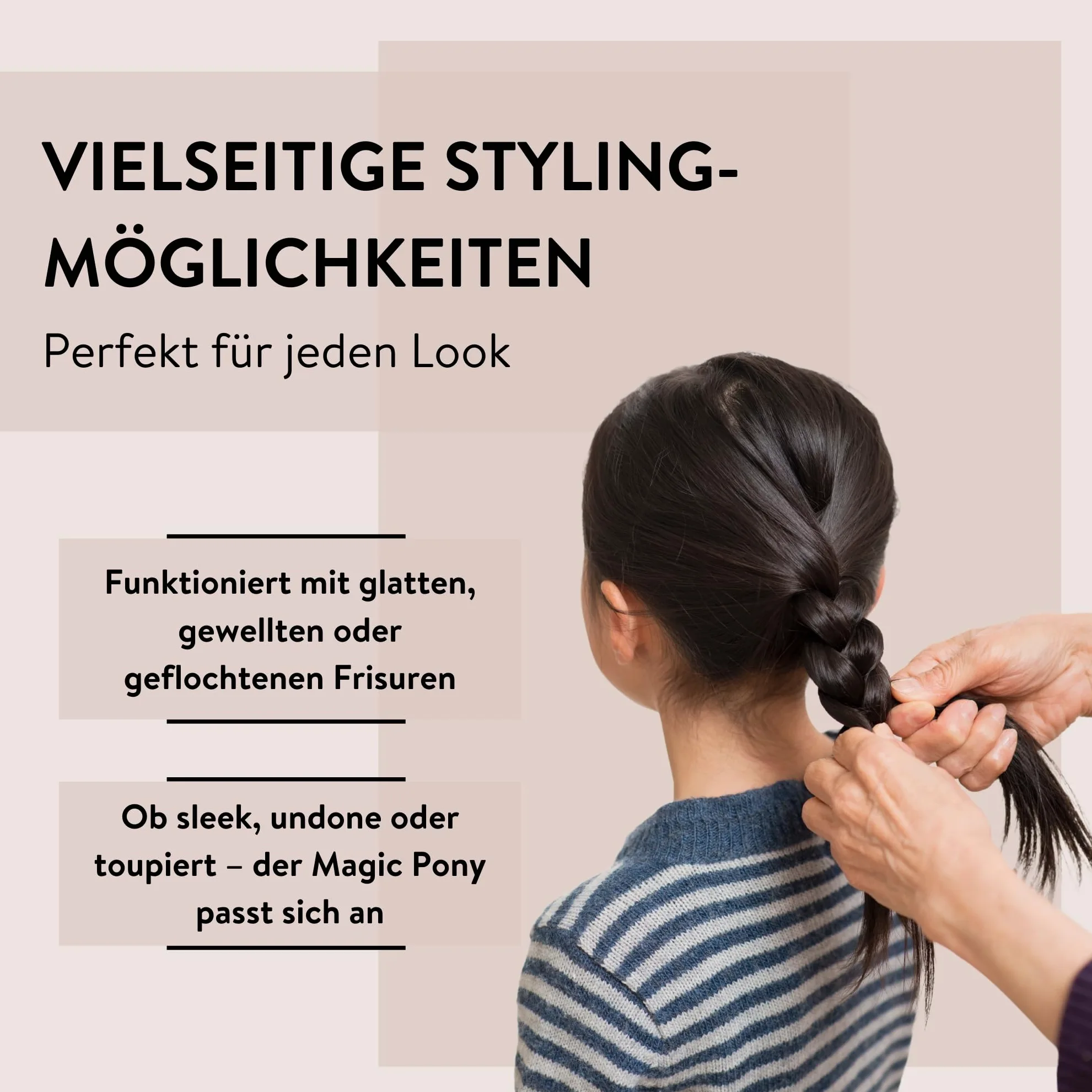 PARSA BEAUTY Magic Pony dla blond włosów, kremowy, zwiększa objętość, koński ogon, warkocz, stylizacja