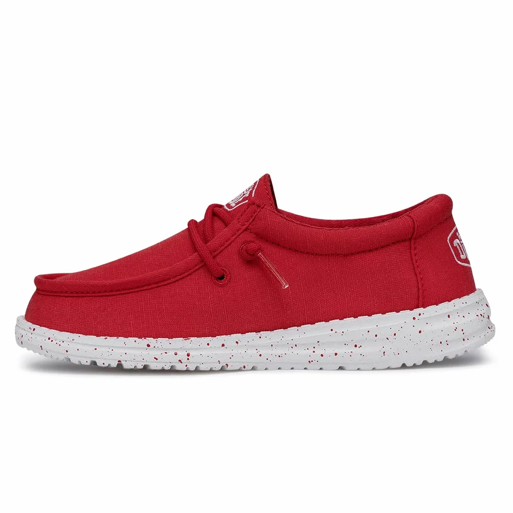 Hey Dude Wally Youth Slub Canvas Moccasin, czerwony, 31 EU, czerwony, 31 EU