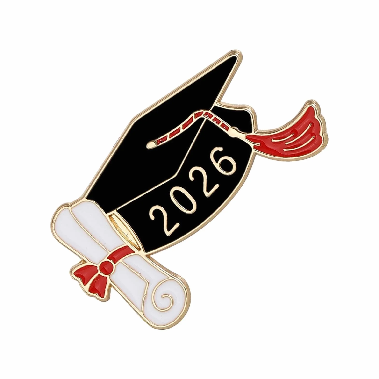 Generic Graduation Brooch Pin, Grad Lapel Badge, 2026 Grad Pin, Gold Metal Brooch, Stylish Graduation Accessory for Teacher School Student High School College Collar Shawl Sweater Coat