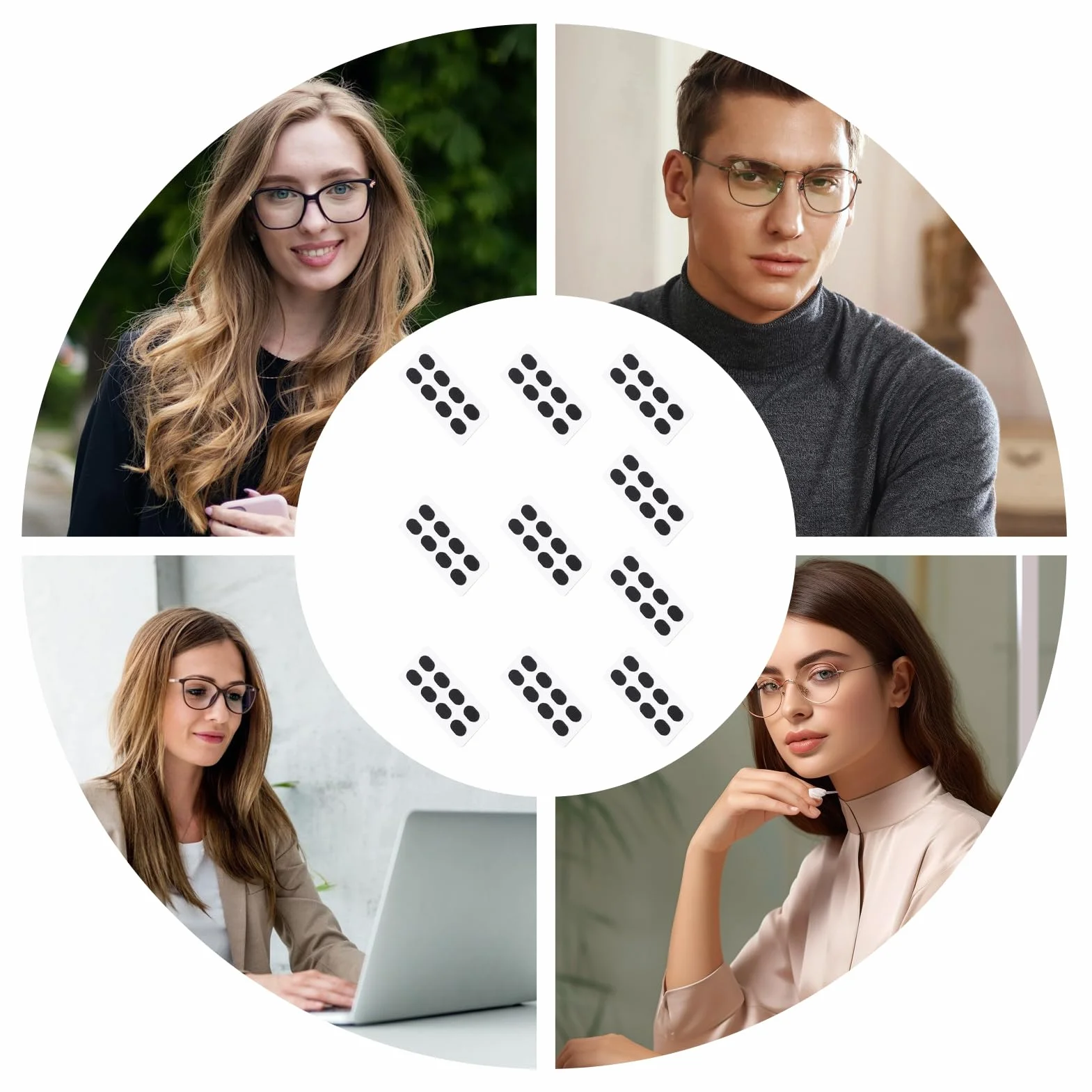 Eyeglass Nose Pads, Non Slip Grips, Soft Foam Stickers, 40 Pair Self Adhesive Set, Comfortable Glasses Support, For Work Makeup Sports Commuting Travel Use, 0.35x0.24x0.06 inches