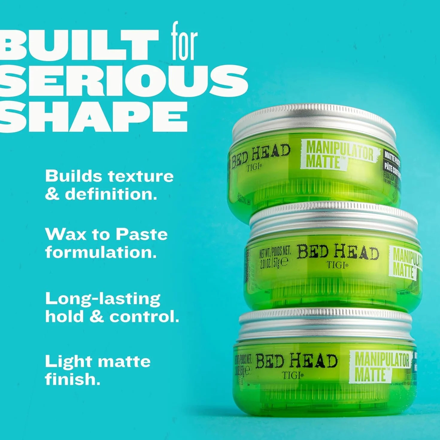 Tigi Bed Head Manipulator, Matująca Pasta do Włosów w Formie Wosku, o Mocnym Utrwaleniu, 57 g
