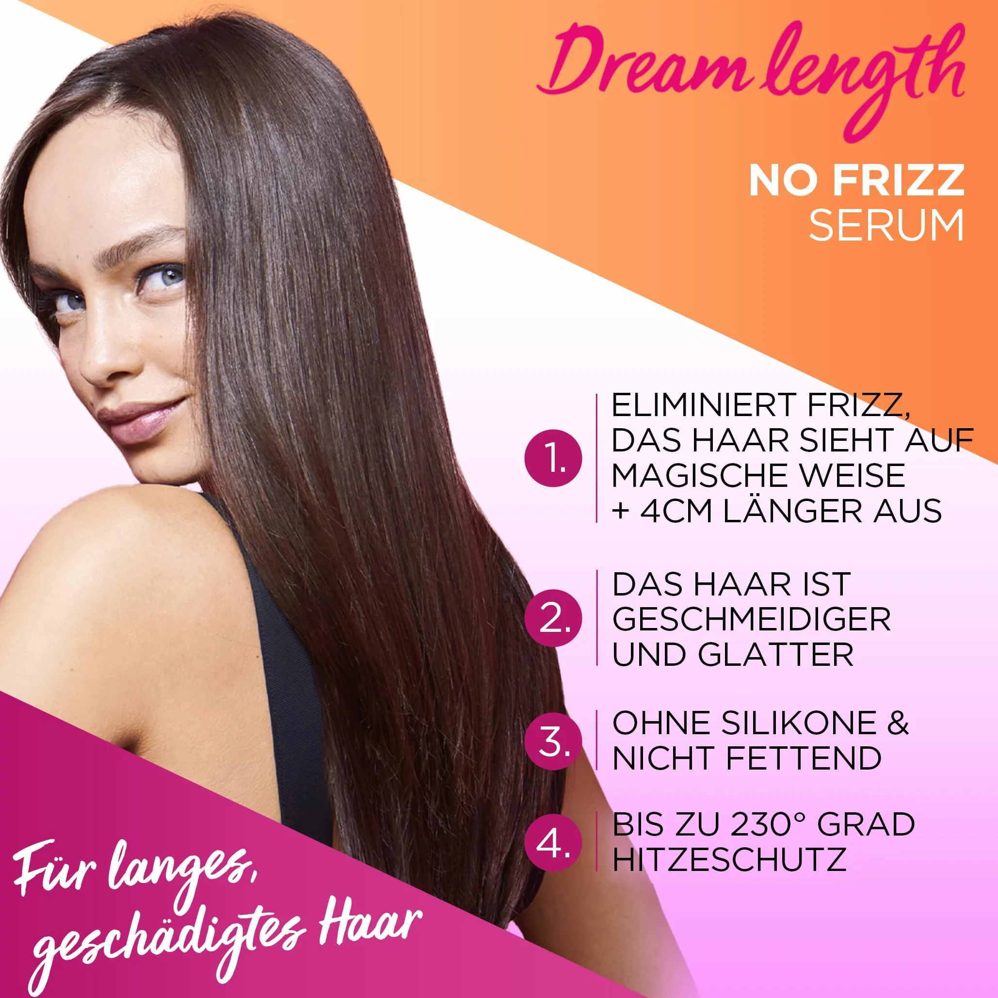 LOréal Paris Elvital - Bezsilikonowe serum do włosów, ochrona cieplna dla długich i niesfornych włosów, olejek do włosów z białkami roślinnymi i masłem kakaowym, serum