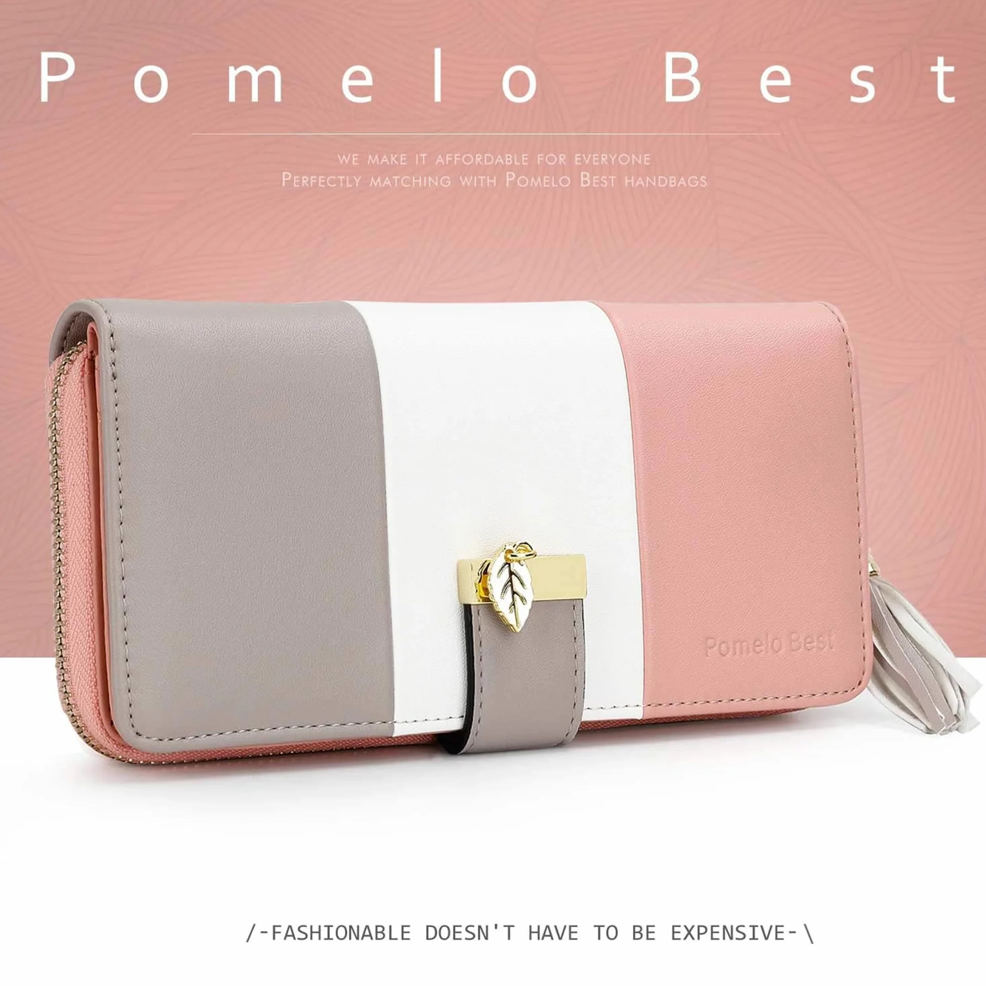 Pomelo Best Torebka damska, portfel damski z wieloma przegrodami na karty i pojemną przegrodą