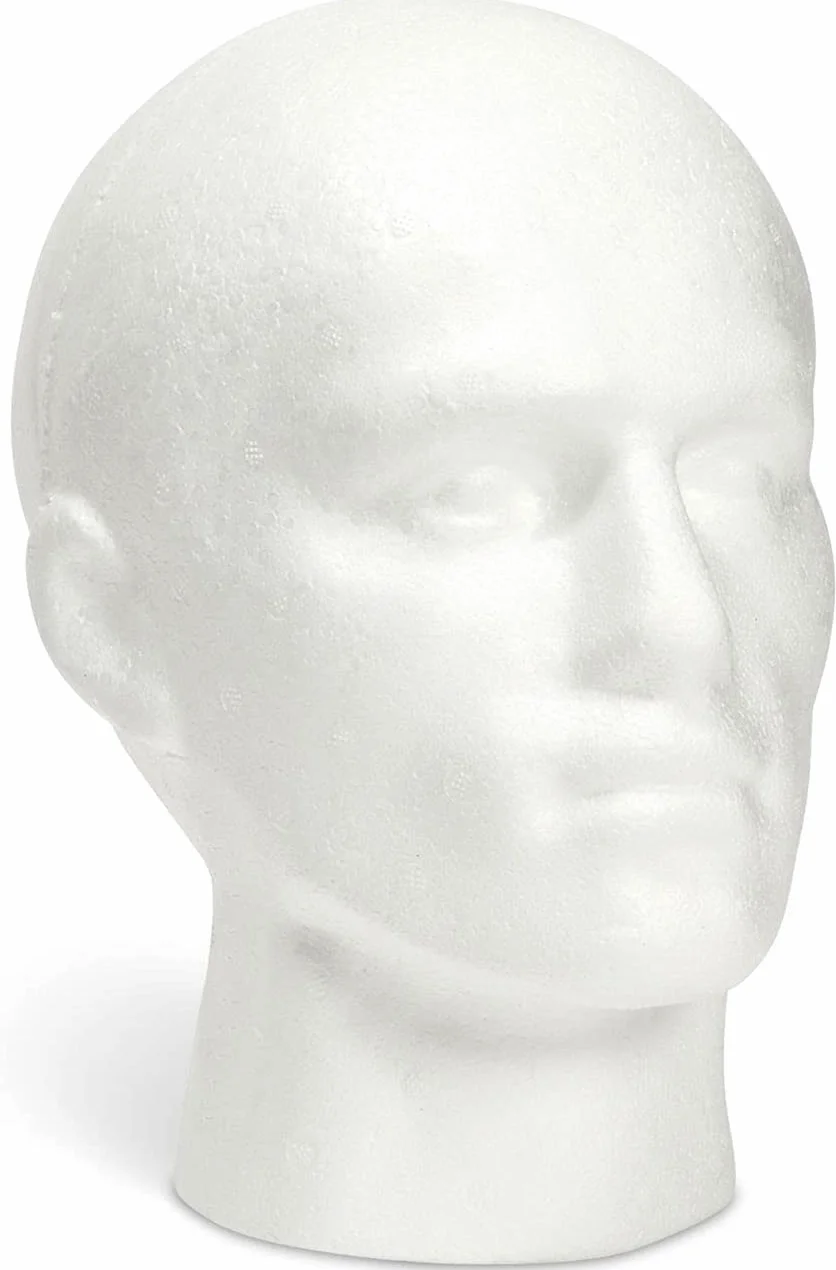Głowa peruki, głowa modelu męskiego, do przechowywania peruk, kapeluszy, masek, okularów przeciwsłonecznych, do domu, teatru, mody 5 cali x 10,7" x 8 ".