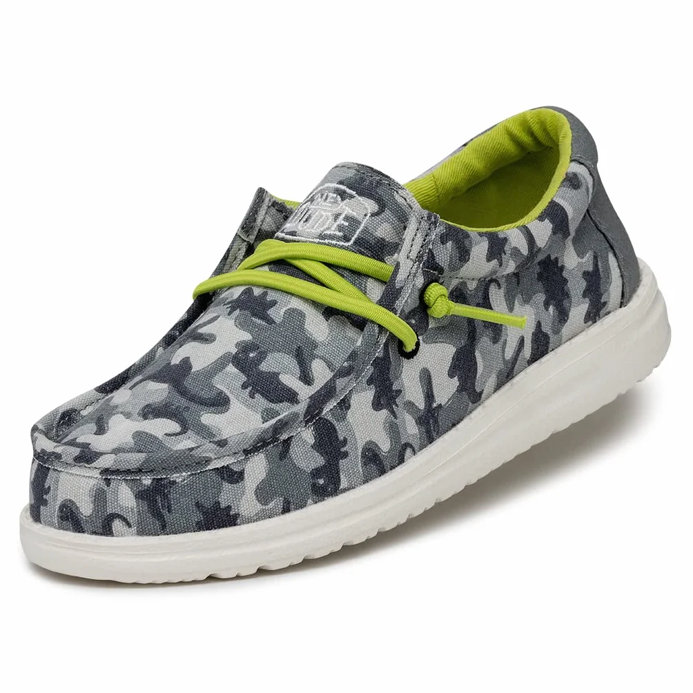 HEYDUDE Wally Youth Camodino, Moc Toe Shoes Dzieci, Niebieski, 32 EU