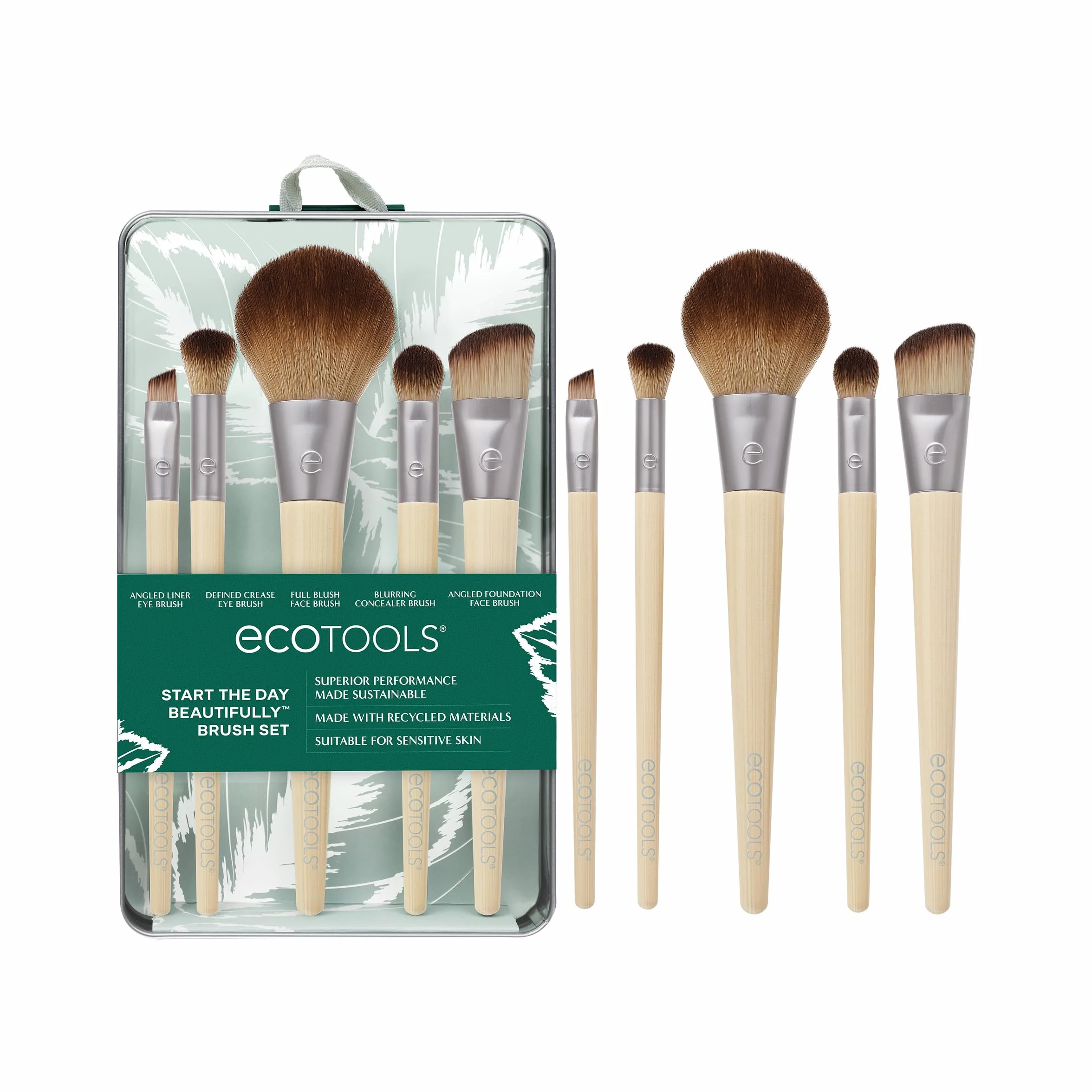 EcoTools Zestaw pędzli do makijażu 6-częściowy z etui