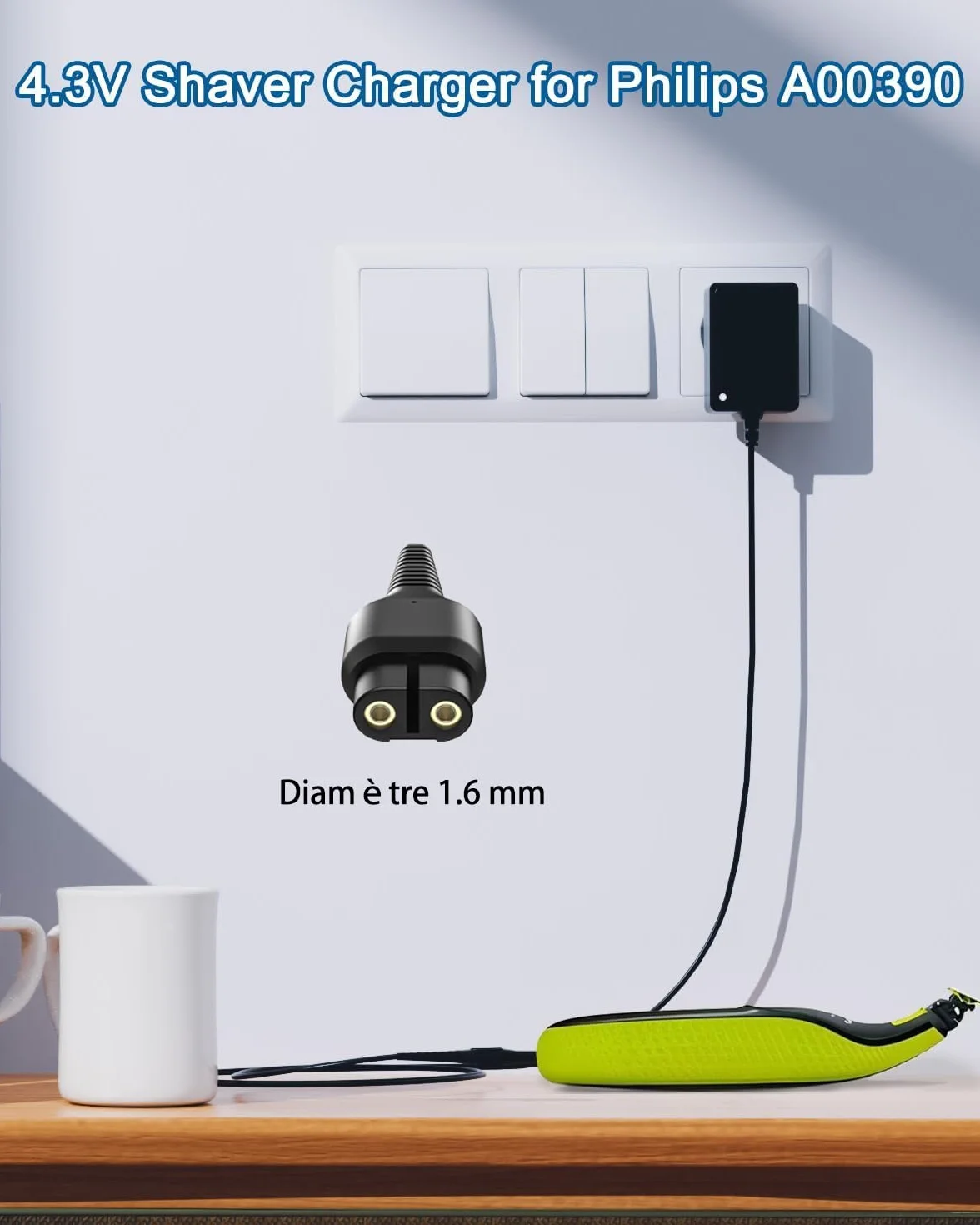 Philips kabel do ładowania QP2520 QP2620 QP2510 MG3720 MG5720 MG3730 MG5730 MG3710 BT3206 BT3208 BT405 golarka ładowarka 4,3 V