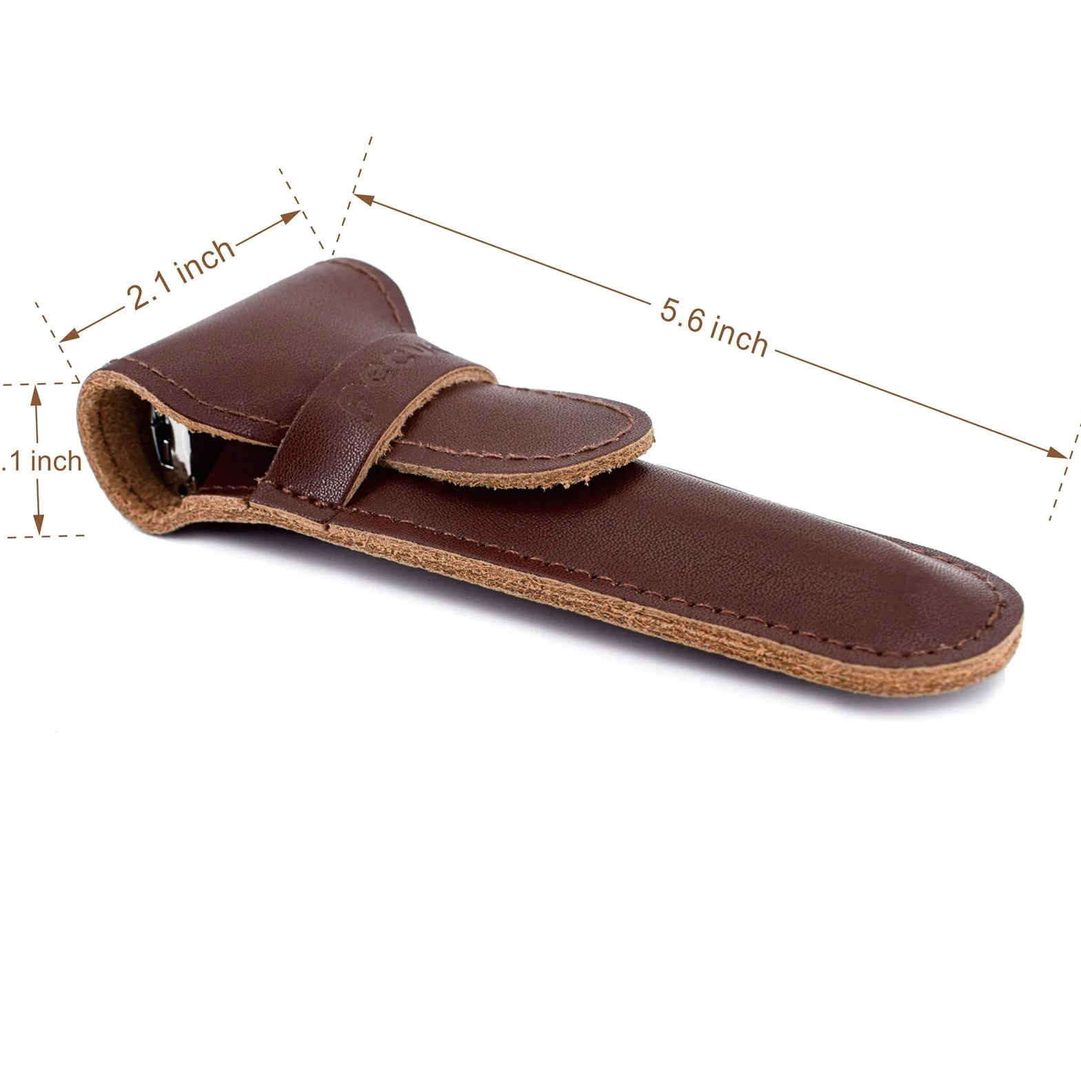 Oryginalna skórzana osłona ochronna na brzytwę ze skóry / Travel Case for Any Safety Razors - Brown Razor Case Keeps Your Double Edge Razor Blade Safe..., brązowy, modny;