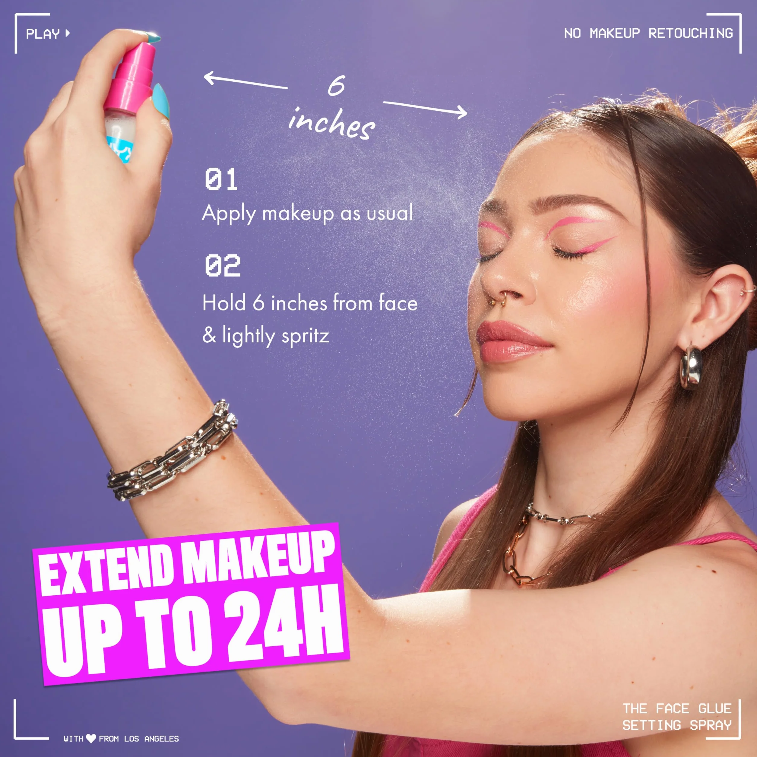 NYX Professional Makeup Spray do ustawiania, spray do makijażu, długotrwałe zużycie, odporny na transfer i wodoodporny, klej do twarzy, 60 ml