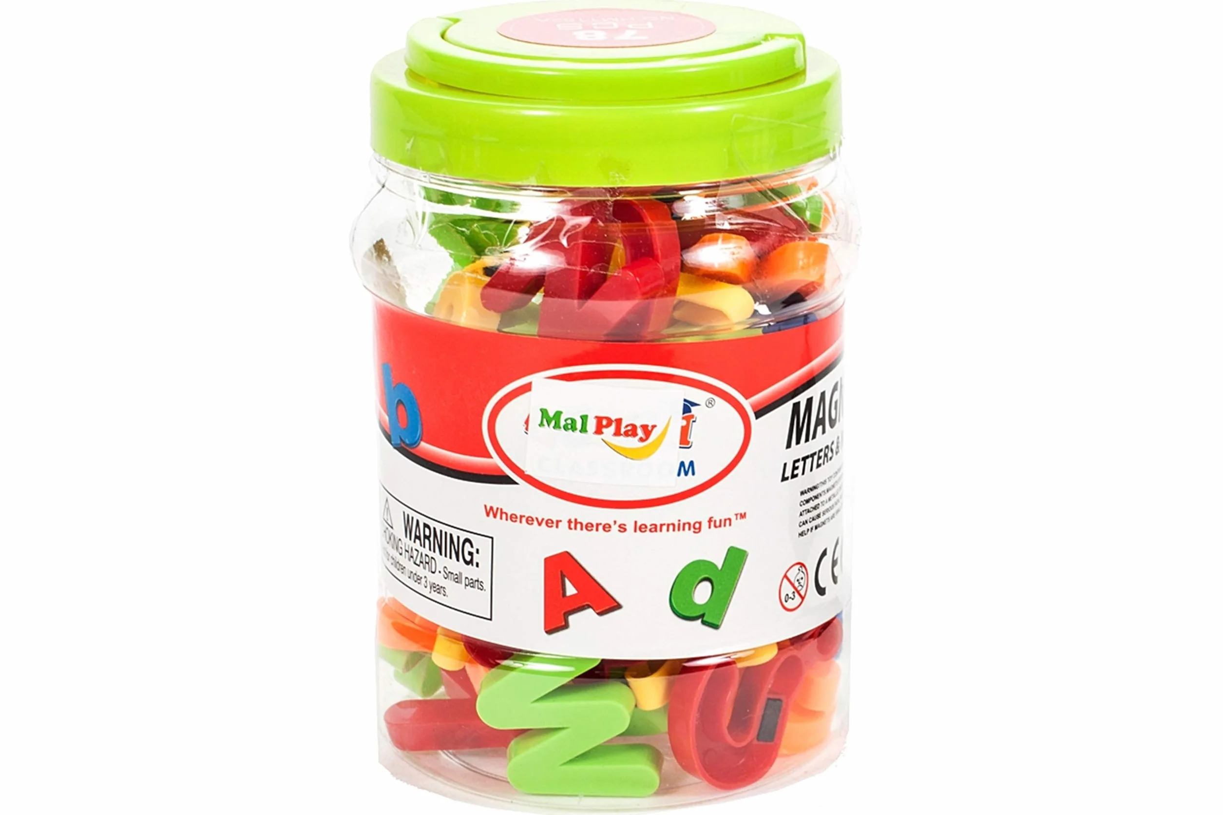 MalPlay 5901924208389 Literki I Cyferki Na Magnes 78 Szt ,wielokolorowy