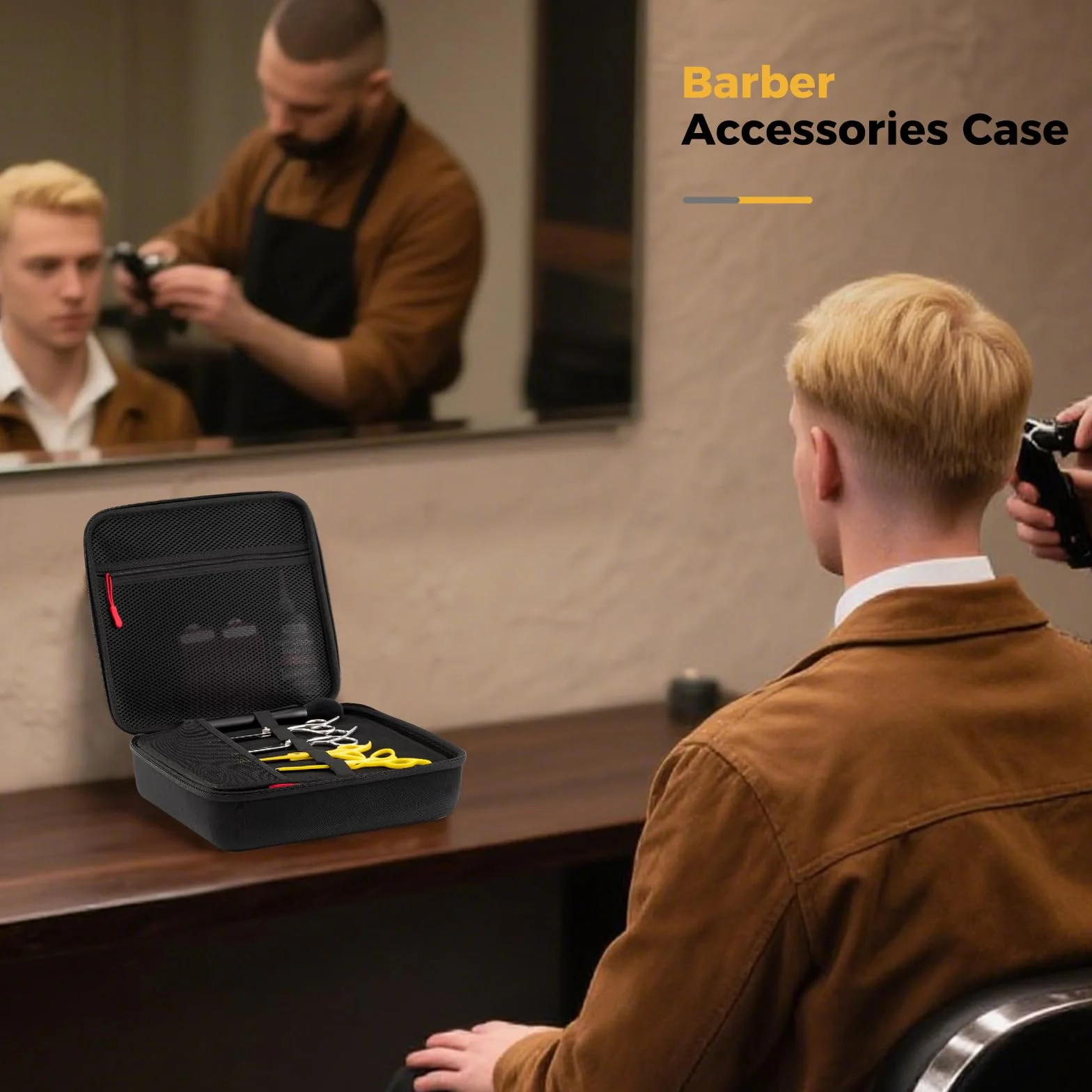 ProCase Etui fryzjerskie do strzyżenia włosów z kablem lub bez, etui podróżne do strzyżenia włosów torba organizator narzędzia do przechowywania maszynki do golenia zestawy do czyszczenia -czarny