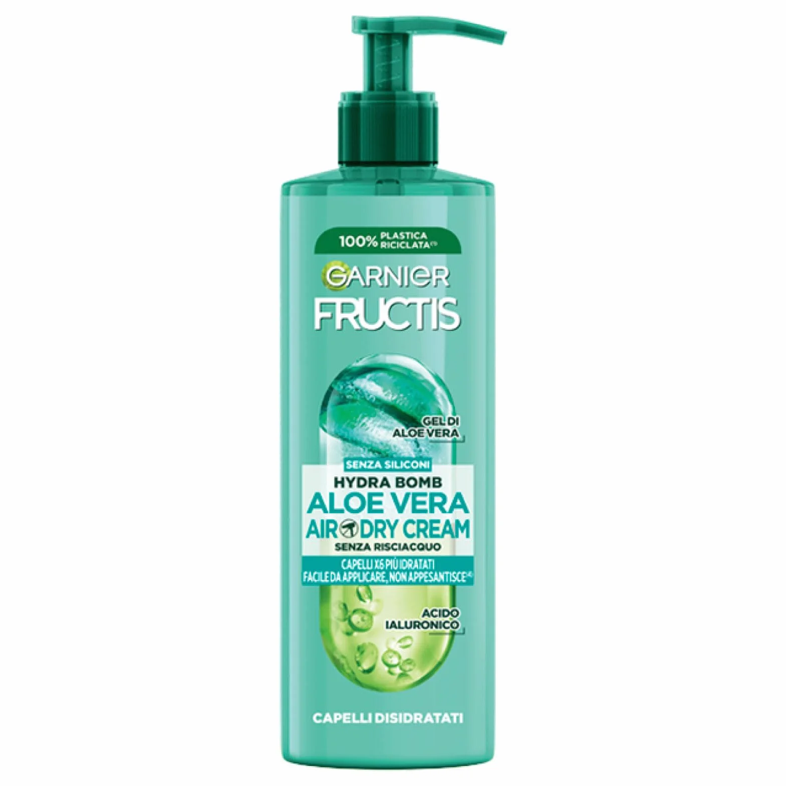 Garnier Fructis Hydra Aloe Air-Dry Cream, Leave-in, krem nawilżający z aloesem, efekt zapobiegający puszeniu się, 400 ml