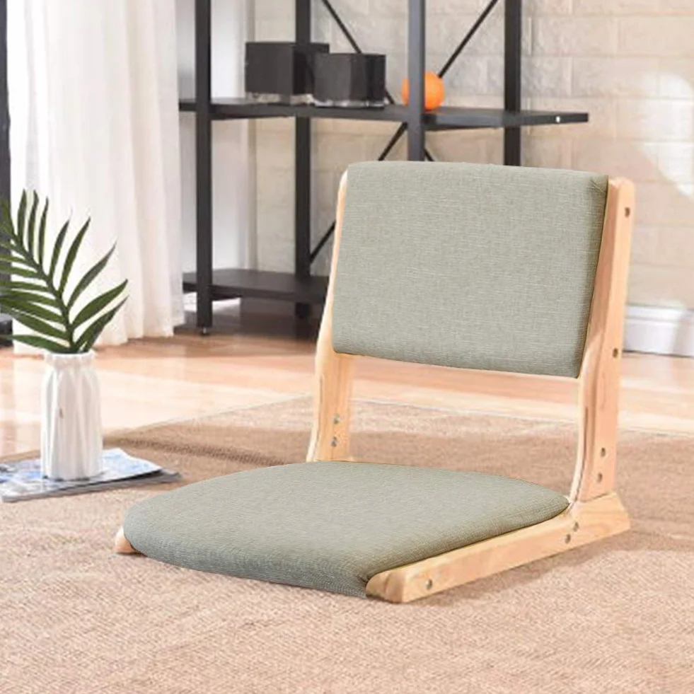 Tatami składane krzesło kempingowe, krzesło podłogowe, krzesło podłogowe, przenośne japońskie krzesło bez nóg, leniwa sofa do czytania medytacji w wykuszu, krzesło balny
